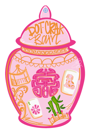 HANWRITTEN MAHJONG PINK VASE