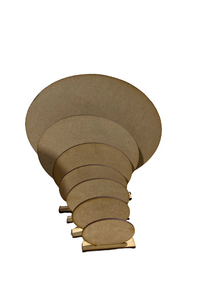 Basic Shape Oval MDF Cutout Layered Oval Silhouette - Unfinished For DIY