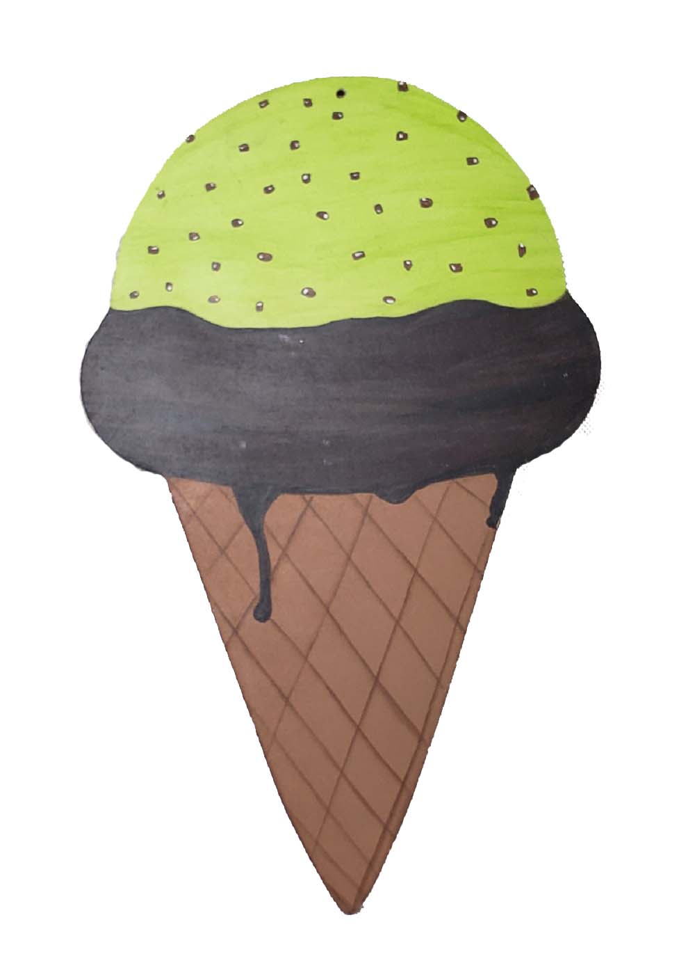 Basic Shape Ice Cream Cone MDF Cutout Silhouette Style 1 - Unfinished For DIY
