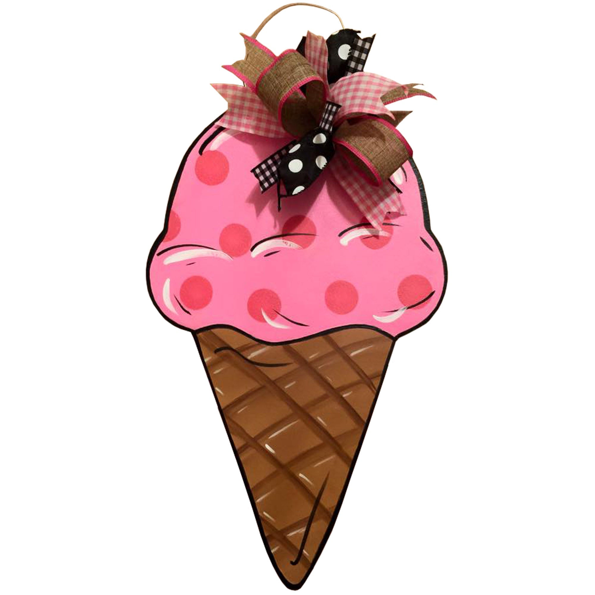 Basic Shape Ice Cream Cone MDF Cutout Silhouette Style 1 - Unfinished For DIY