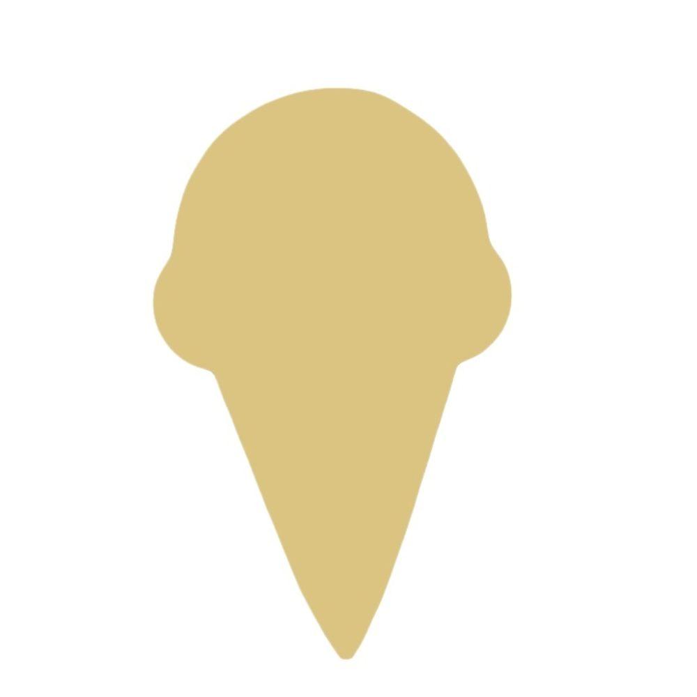 Basic Shape Ice Cream Cone MDF Cutout Silhouette Style 1 - Unfinished For DIY