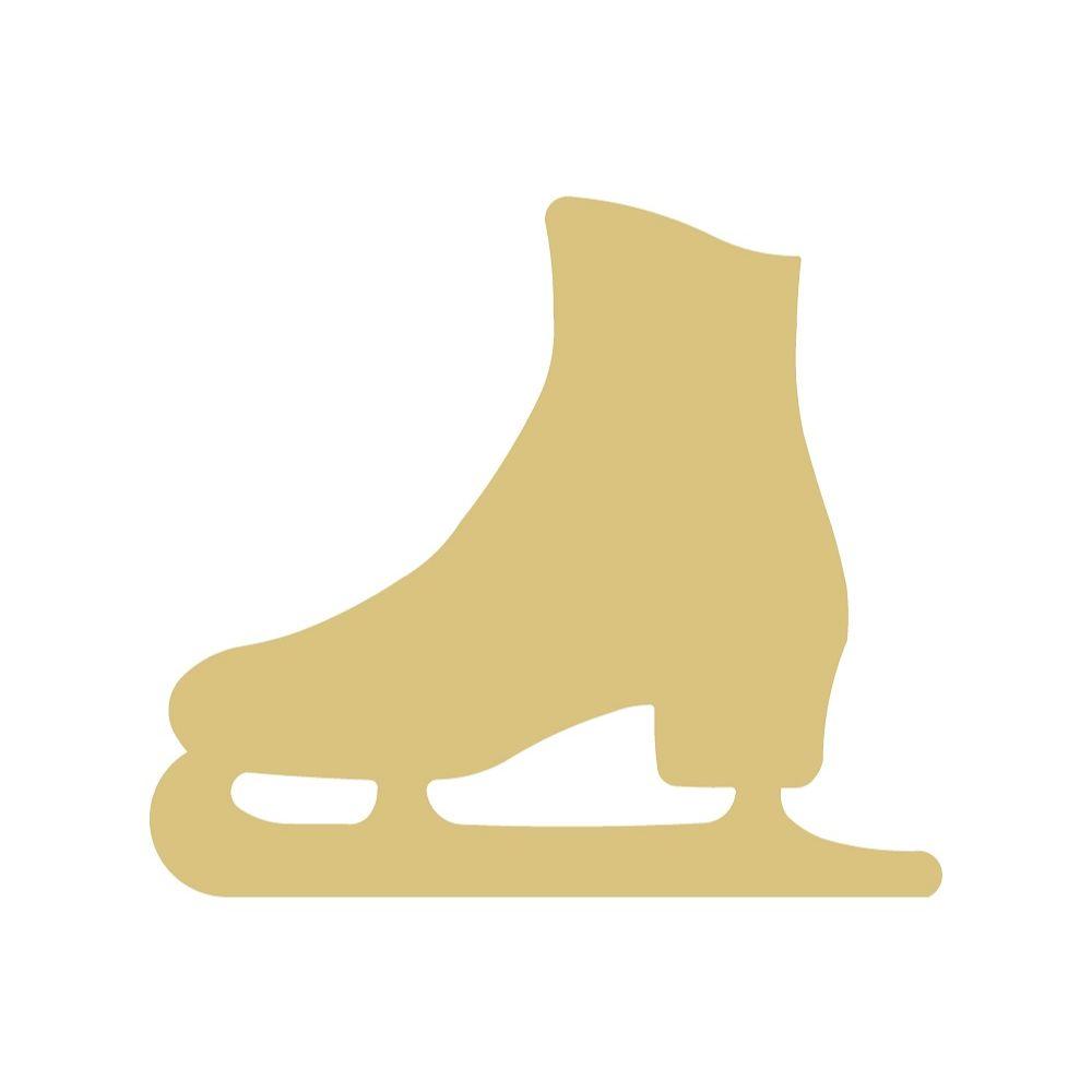 Basic Shape Ice Skate MDF Cutout Silhouette - Unfinished For DIY