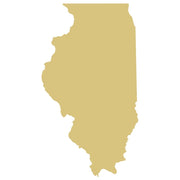 Basic Shape Illinois MDF Cutout State Silhouette - Unfinished For DIY