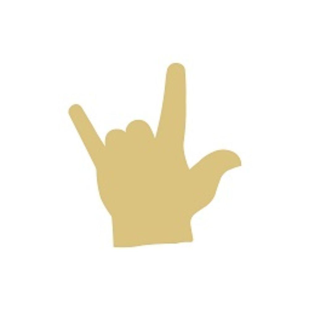 Basic Shape I Love You Hand MDF Cutout ASL Sign Silhouette - Unfinished For DIY