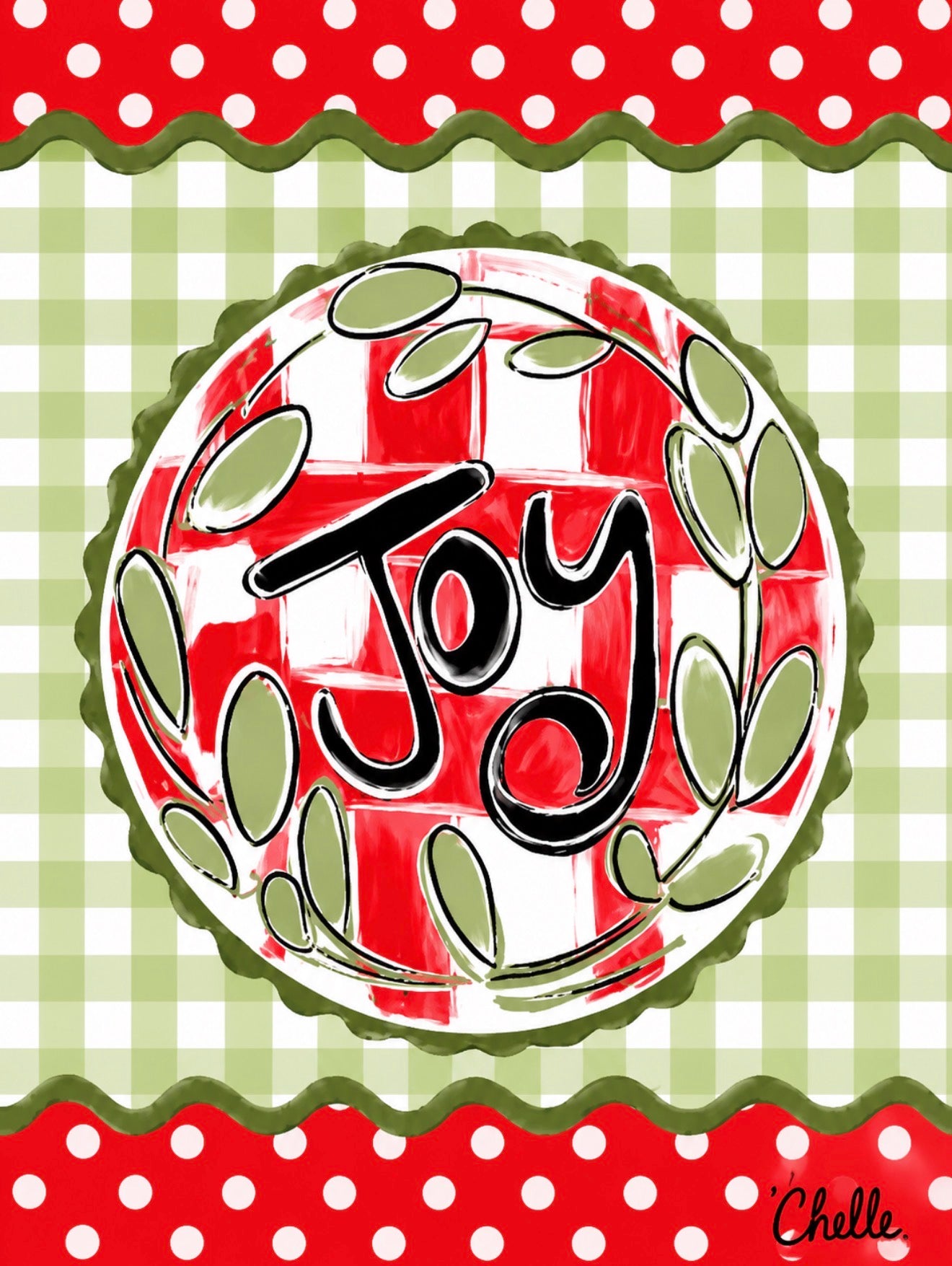 THE HAPPY BUTTERFLY RED WITH WHITE DOTS GREEN WHITE STRIPES JOY