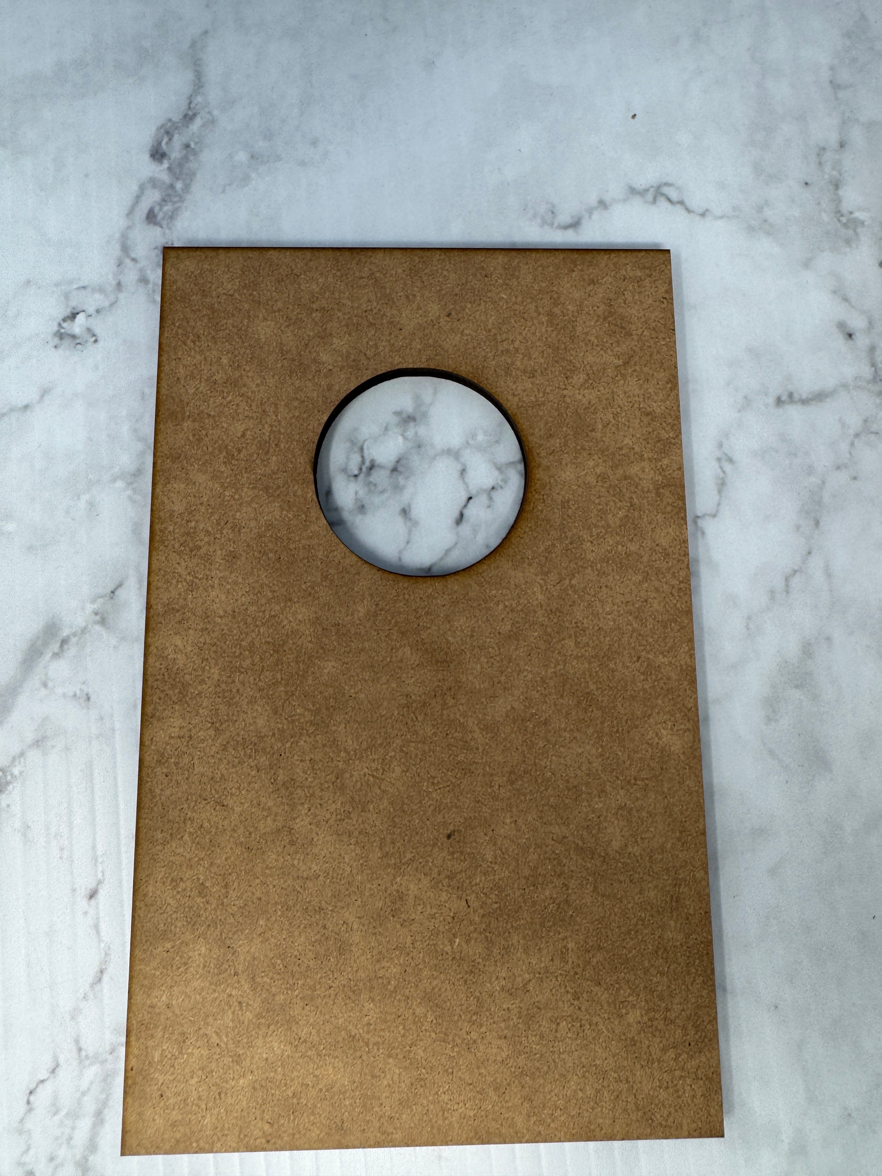 Basic Shape Rectangle With Center Hole MDF Cutout Plain - Unfinished For DIY
