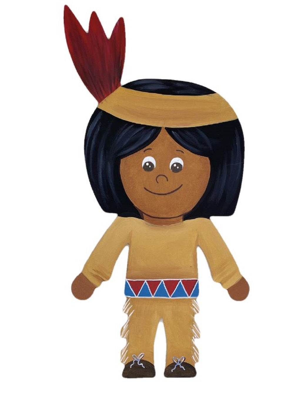 Basic Shape Boy Silhouette MDF Cutout Feather Headdress - Unfinished For DIY