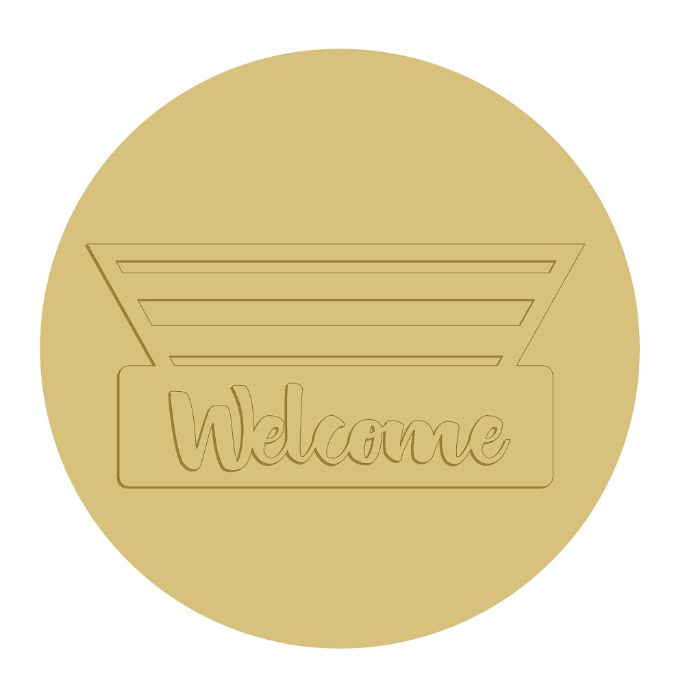 3D Round MDF Cutout Welcome Sign - Unfinished For DIY
