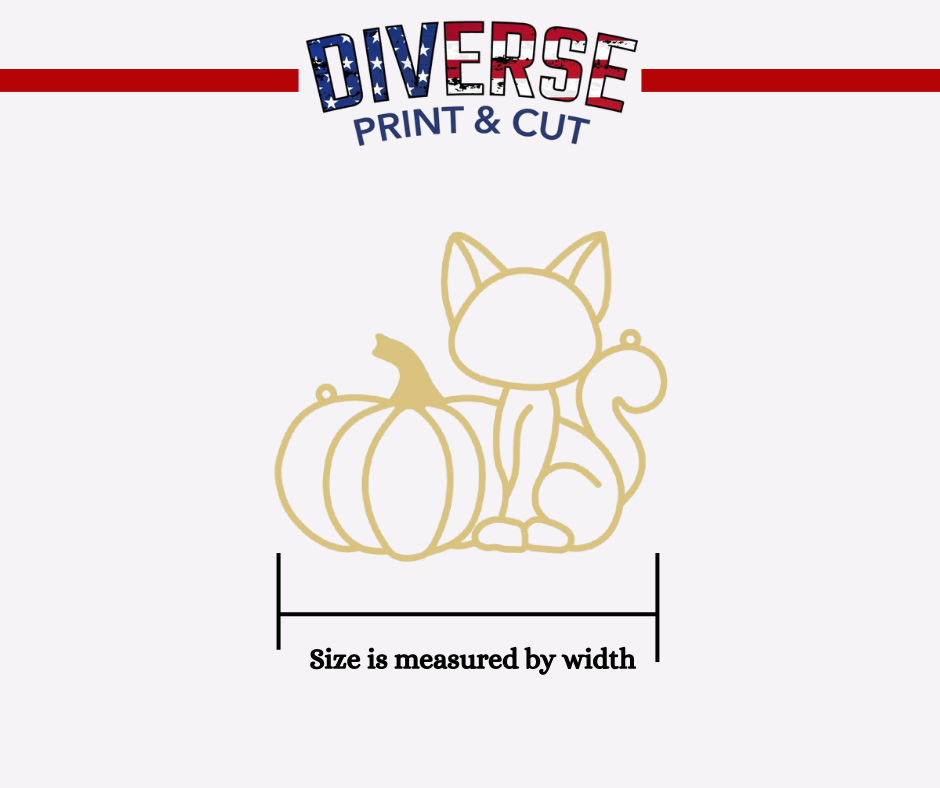 Pumpkin Unfinished Faux Stained-Glass Frame – Cute Cat with a Pumpkin Design for DIY Arts & Crafts Suncatcher | No Sanding Required | 1/4" Smooth MDF Cutout | Laser Cut Window or Shelf Décor | Glass Filler Art, Resin & Crushed Glass Art Project