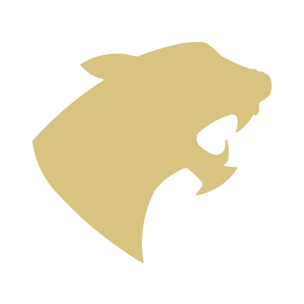 Basic Shape Jaguar Head MDF Cutout Roaring Silhouette - Unfinished For DIY