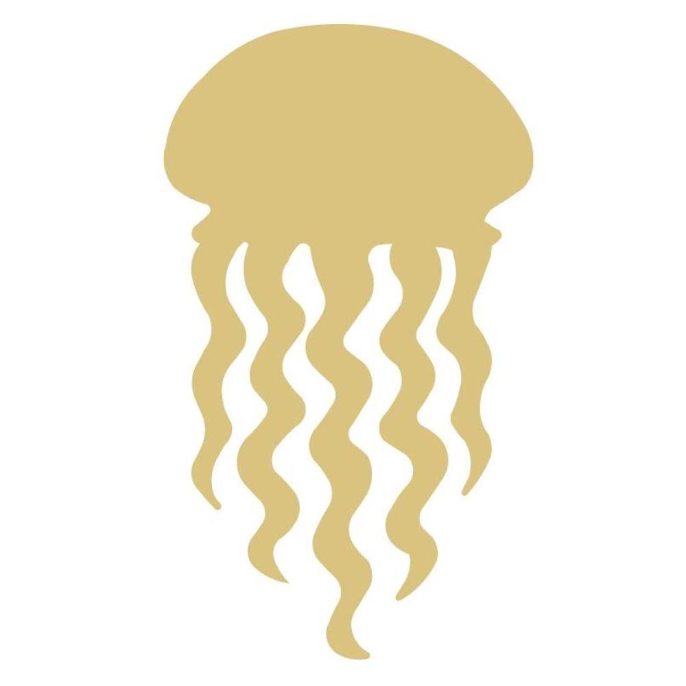 Basic Shape Jellyfish MDF Cutout Sea Life Silhouette - Unfinished For DIY