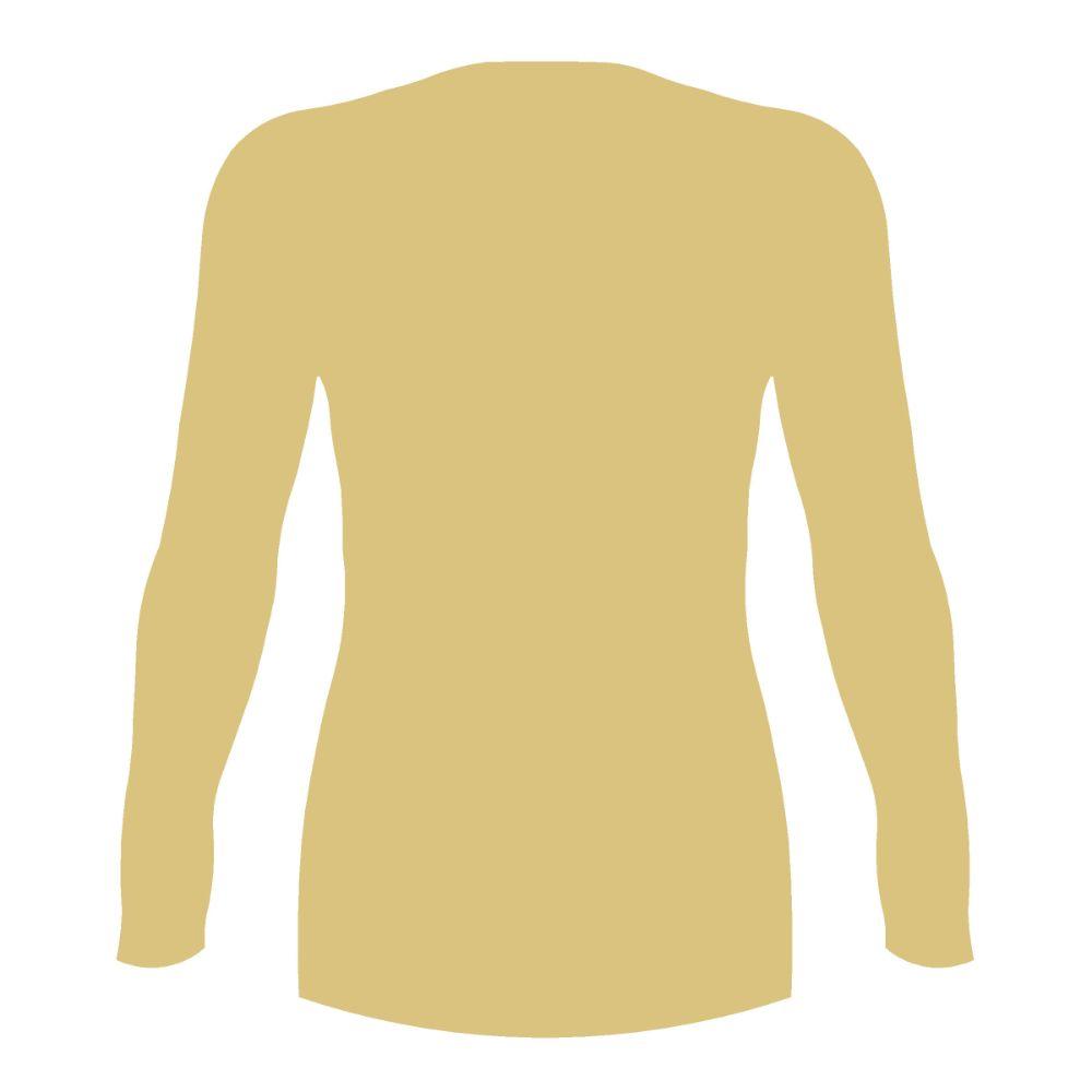 Basic Shape Long Sleeve Jersey MDF Cutout Silhouette - Unfinished For DIY
