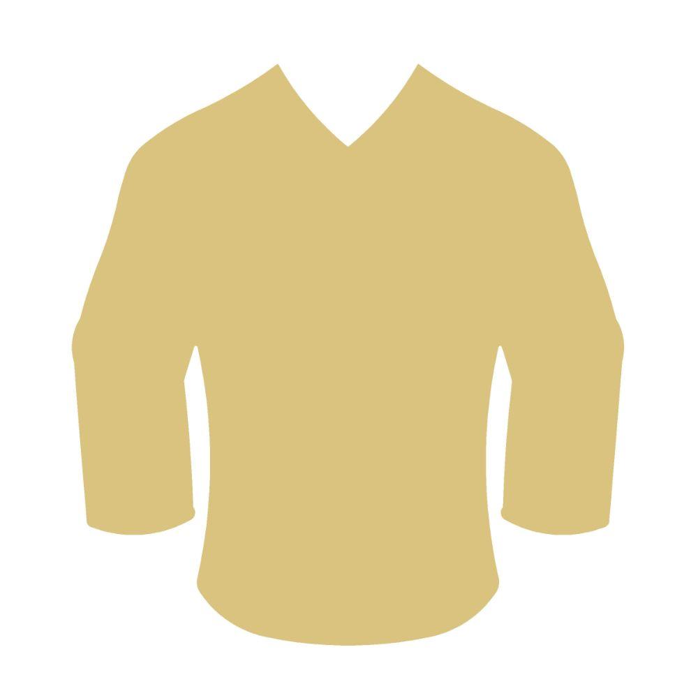 Basic Shape V-Neck Jersey MDF Cutout Silhouette - Unfinished For DIY