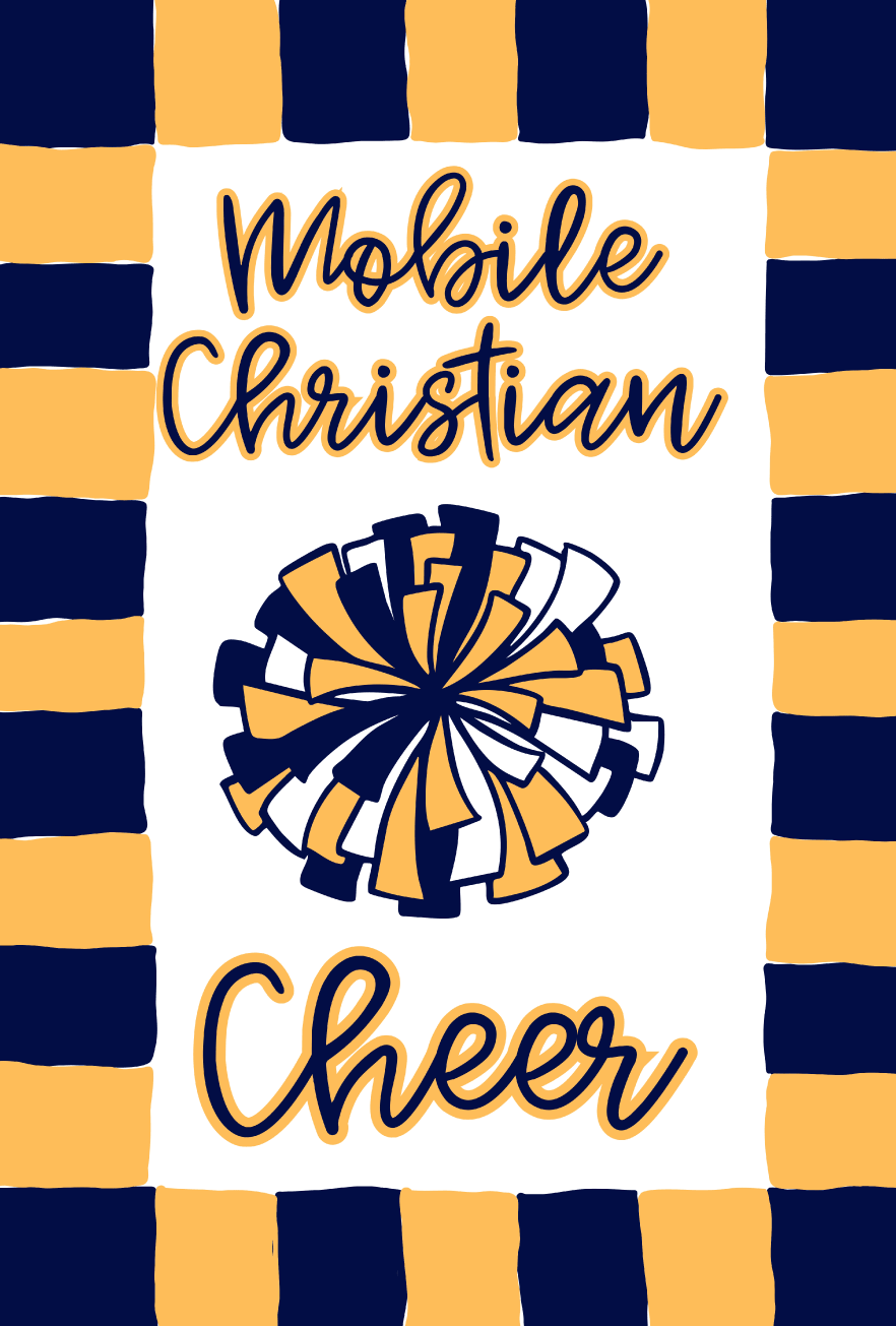Jana Odom GOLD AND BLUE MOBILE CHRISTIAN CHEER FLAG