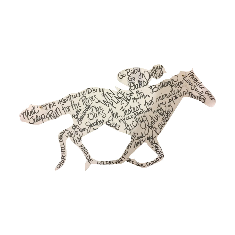 Basic Shape Jumping Horse MDF Cutout Jockey Silhouette - Unfinished For DIY