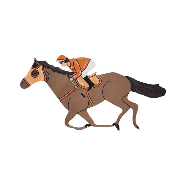 Design By Line Horse With Rider MDF Cutout Jockey Silhouette - Unfinished For DIY