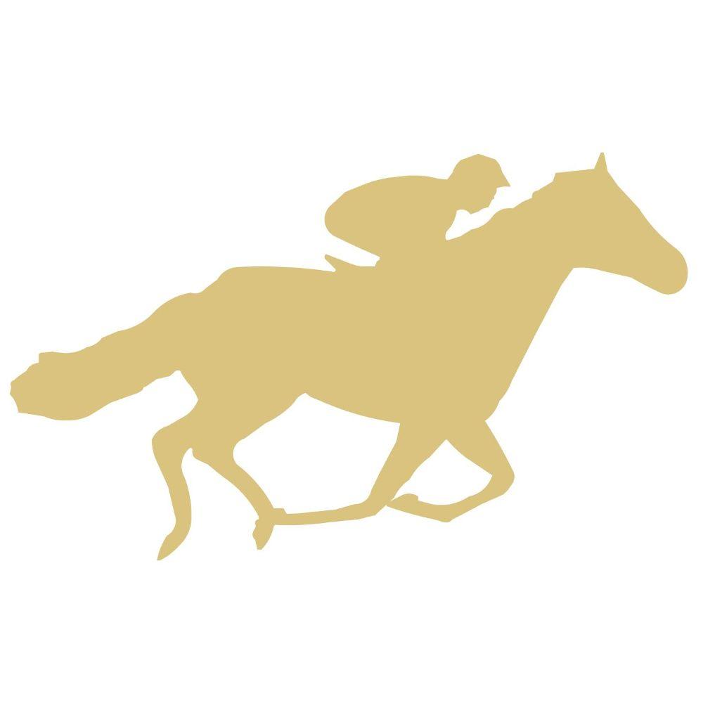 Basic Shape Jumping Horse MDF Cutout Jockey Silhouette - Unfinished For DIY