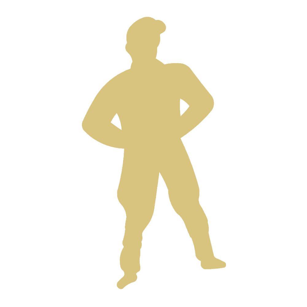 Basic Shape Figure MDF Cutout Jockey Silhouette - Unfinished For DIY