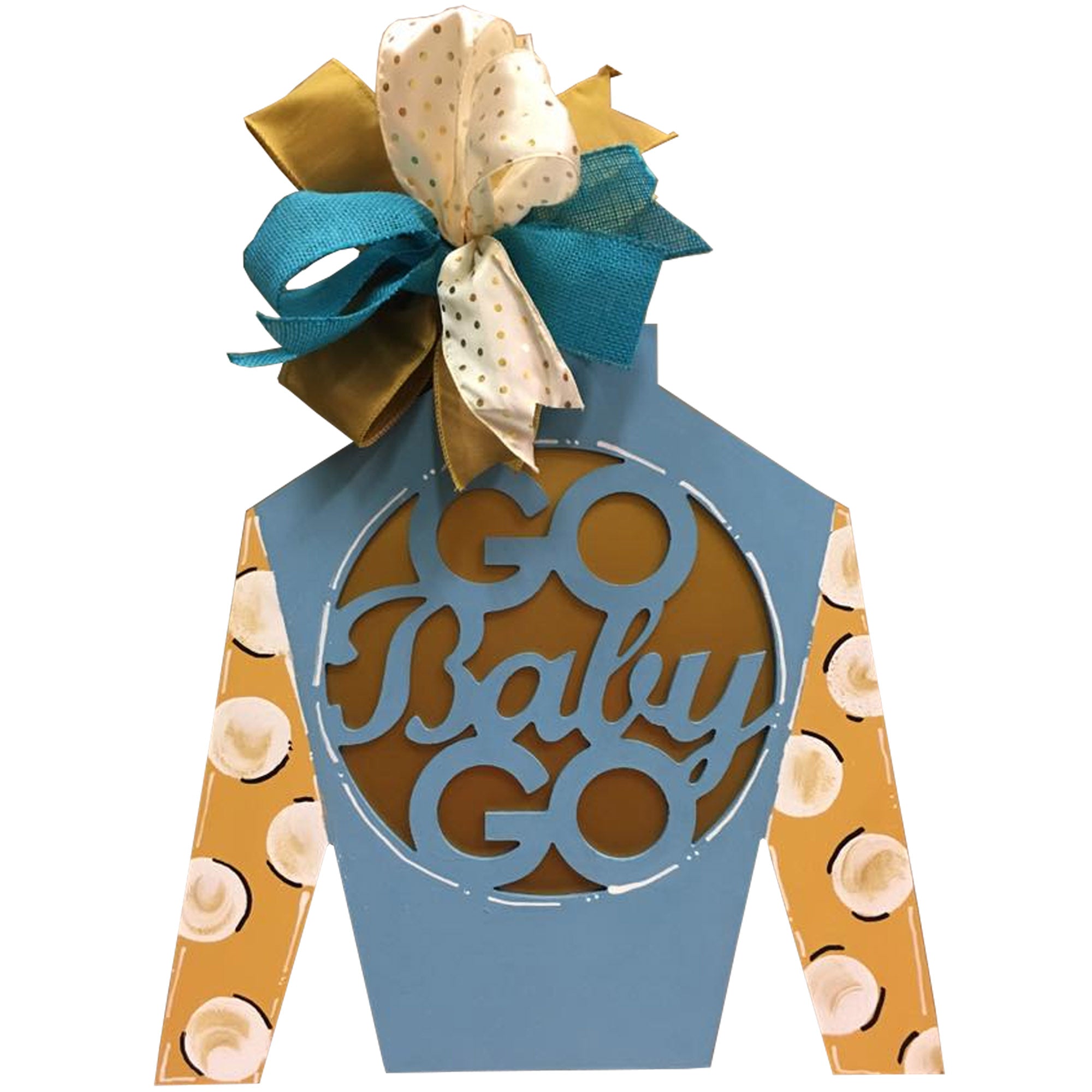 Basic Shape Jockey Silk MDF Cutout Go Baby Go Circle Logo - Unfinished For DIY