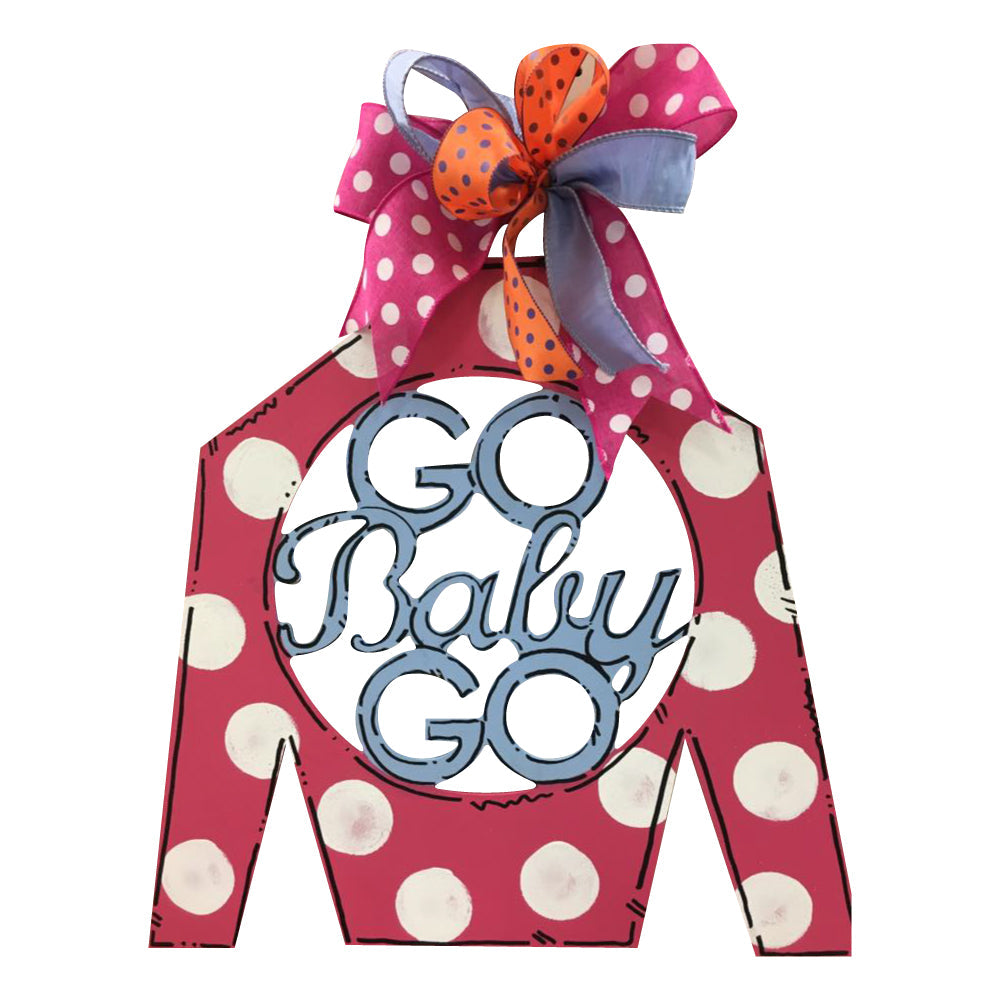 Basic Shape Jockey Silk MDF Cutout Go Baby Go Circle Logo - Unfinished For DIY