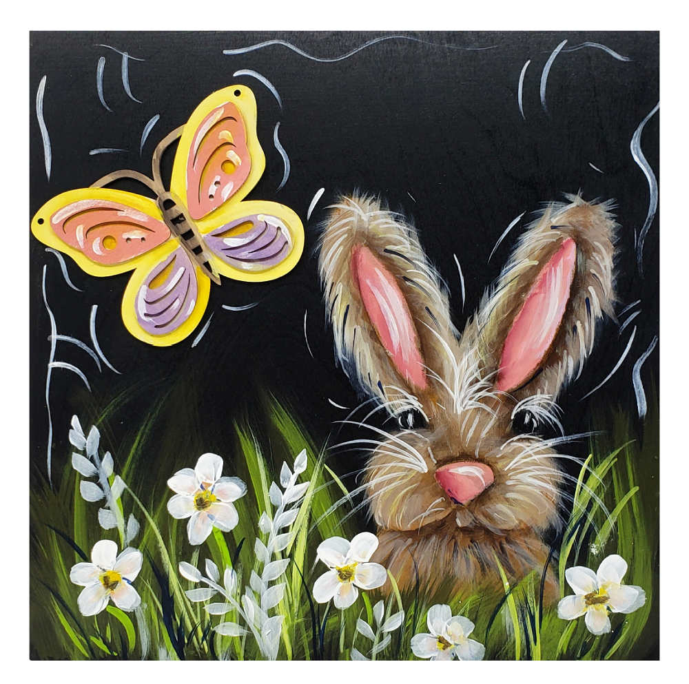 Butterfly And Rabbit MDF Print Style 6