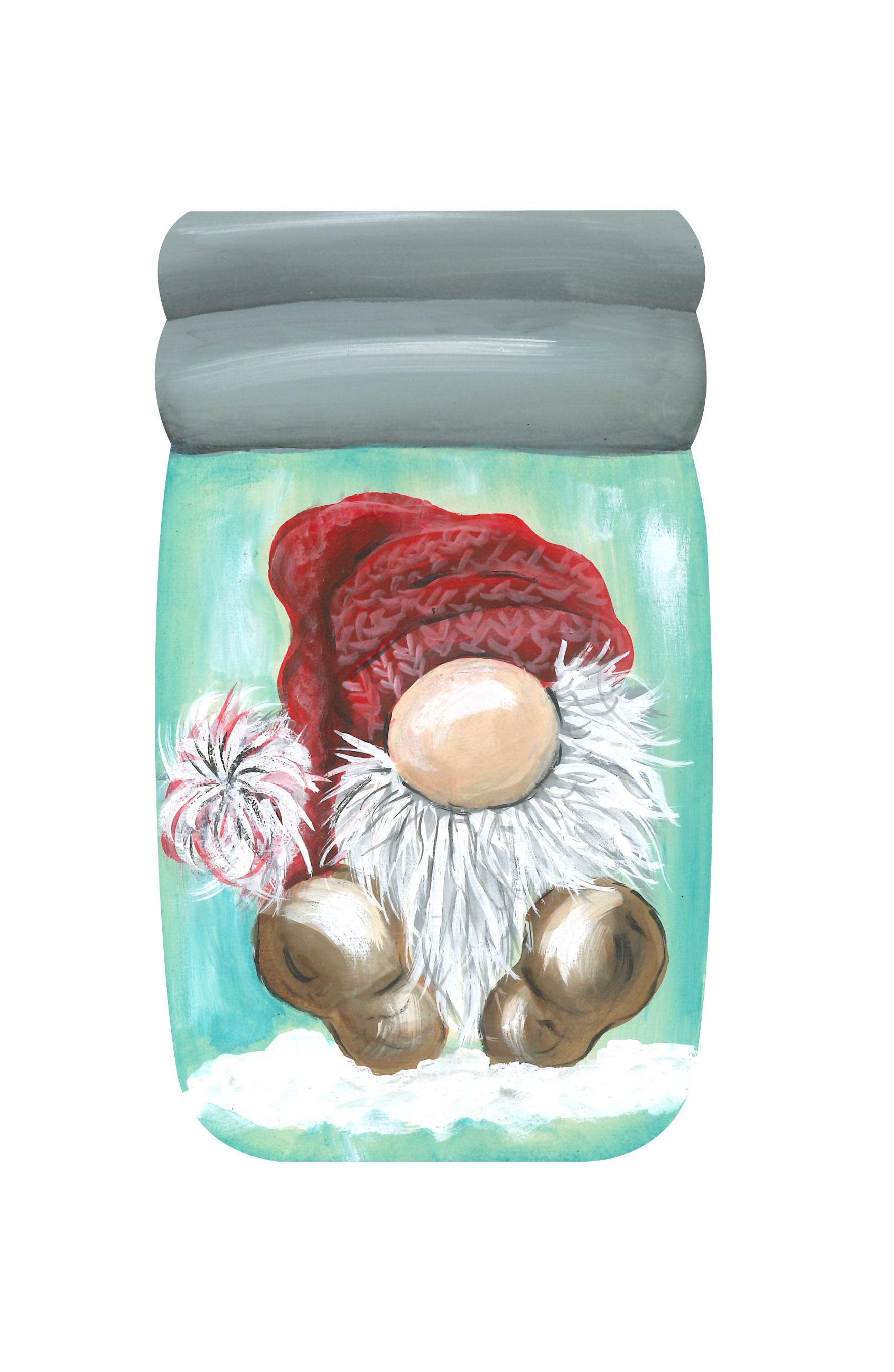 Gnome In Mason Jar MDF Print Style 20