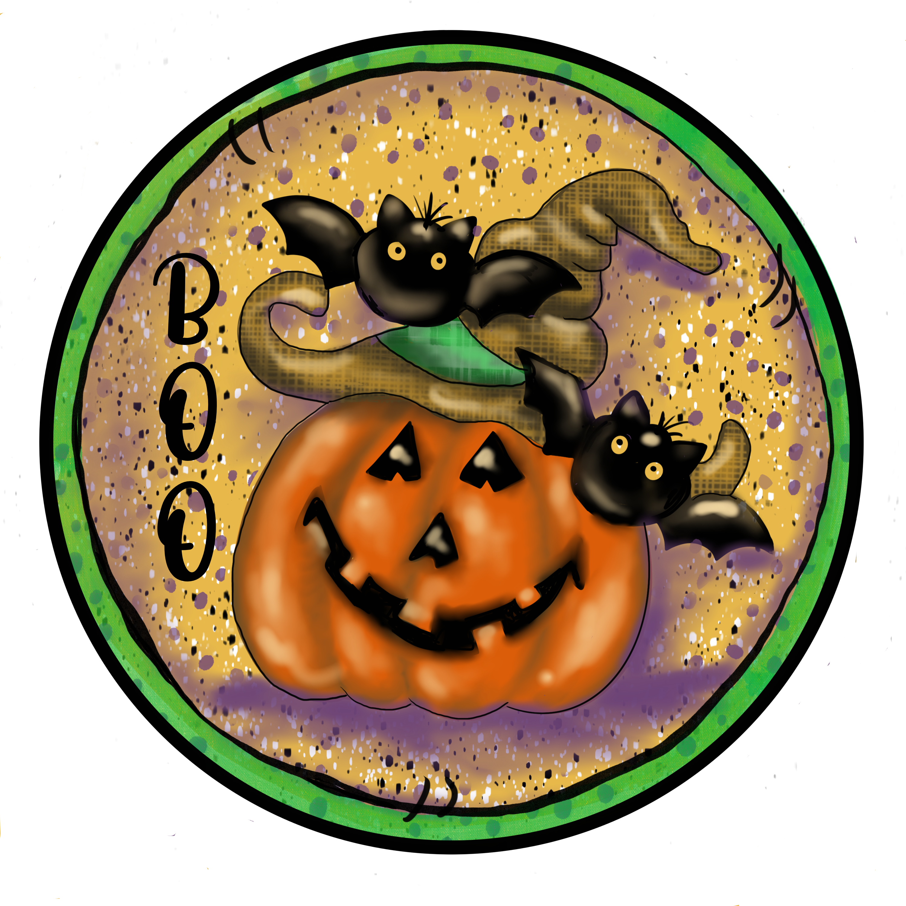 Boo Pumpkin MDF Print Style 22