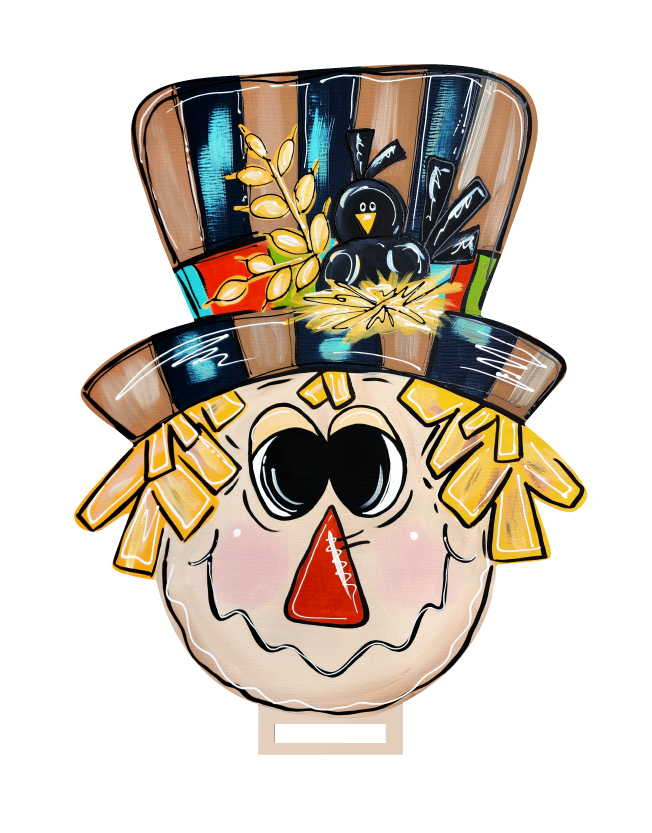 DOABLE DESIGNS SCARECROW HEAD WITH BLACKBIRD