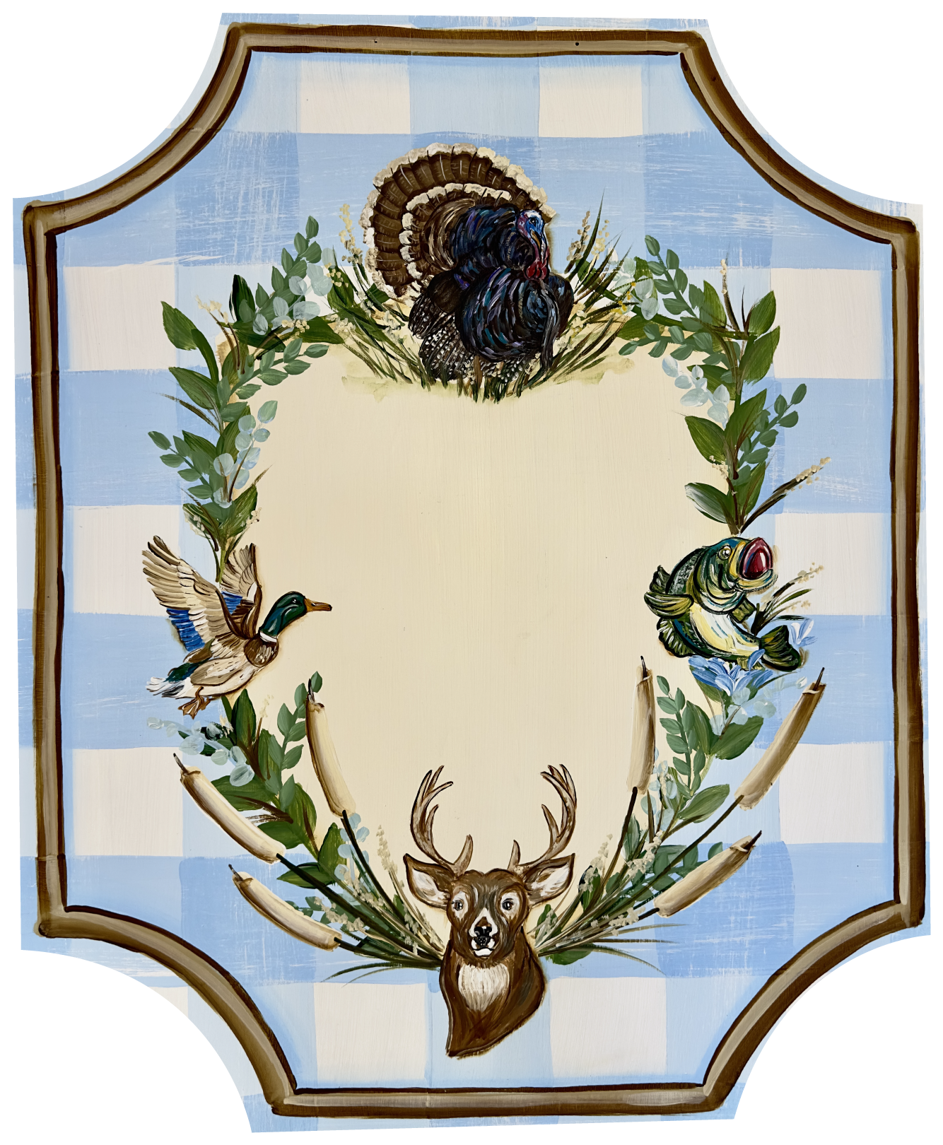LITTLE BLESSINGS DESIGN STUDIO LLC BLUE PLAID TRUKEY AND BUCK