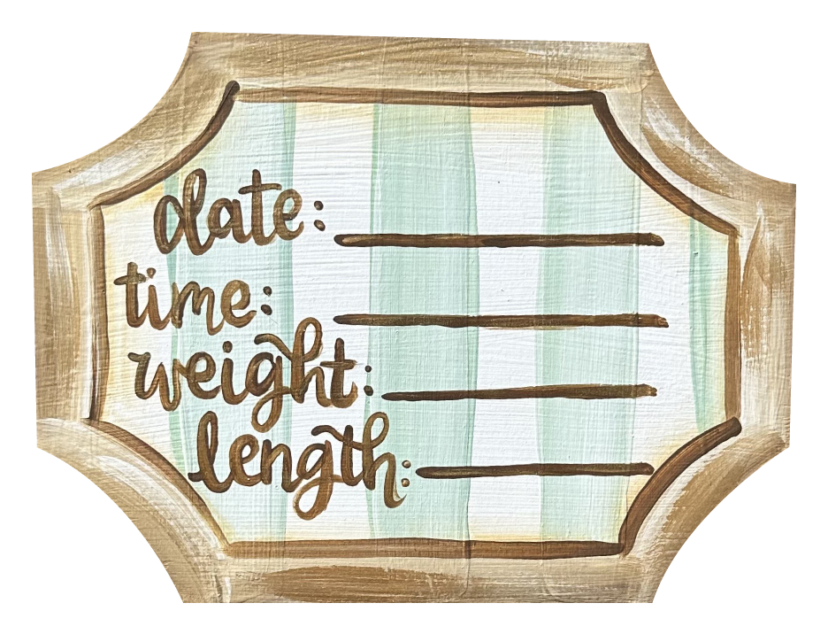 LITTLE BLESSINGS DESIGN STUDIO LLC GREEN STRIPPED BIRTH ANNOUNCEMENT