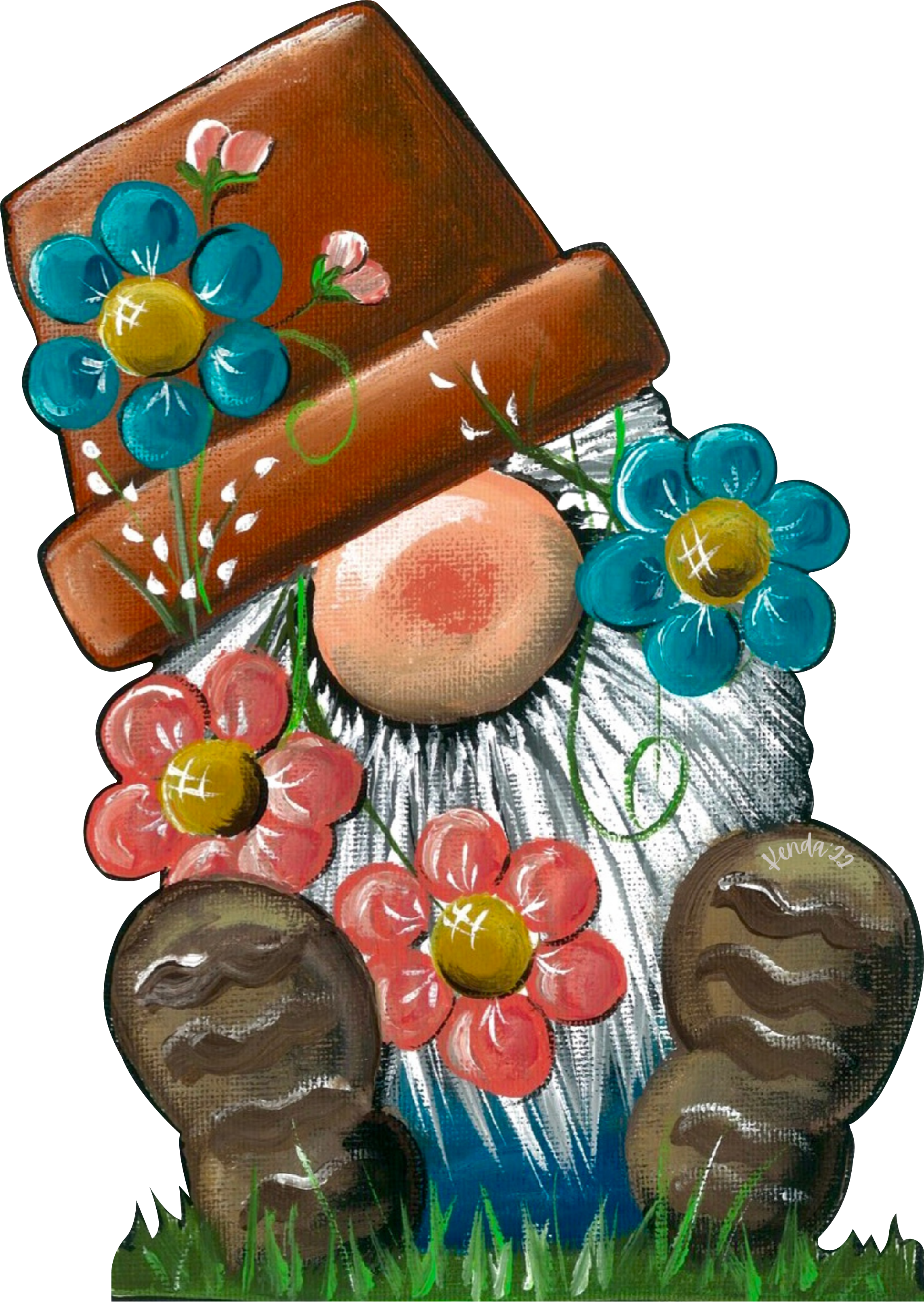 Gnome Flower Pot MDF Print Style 4