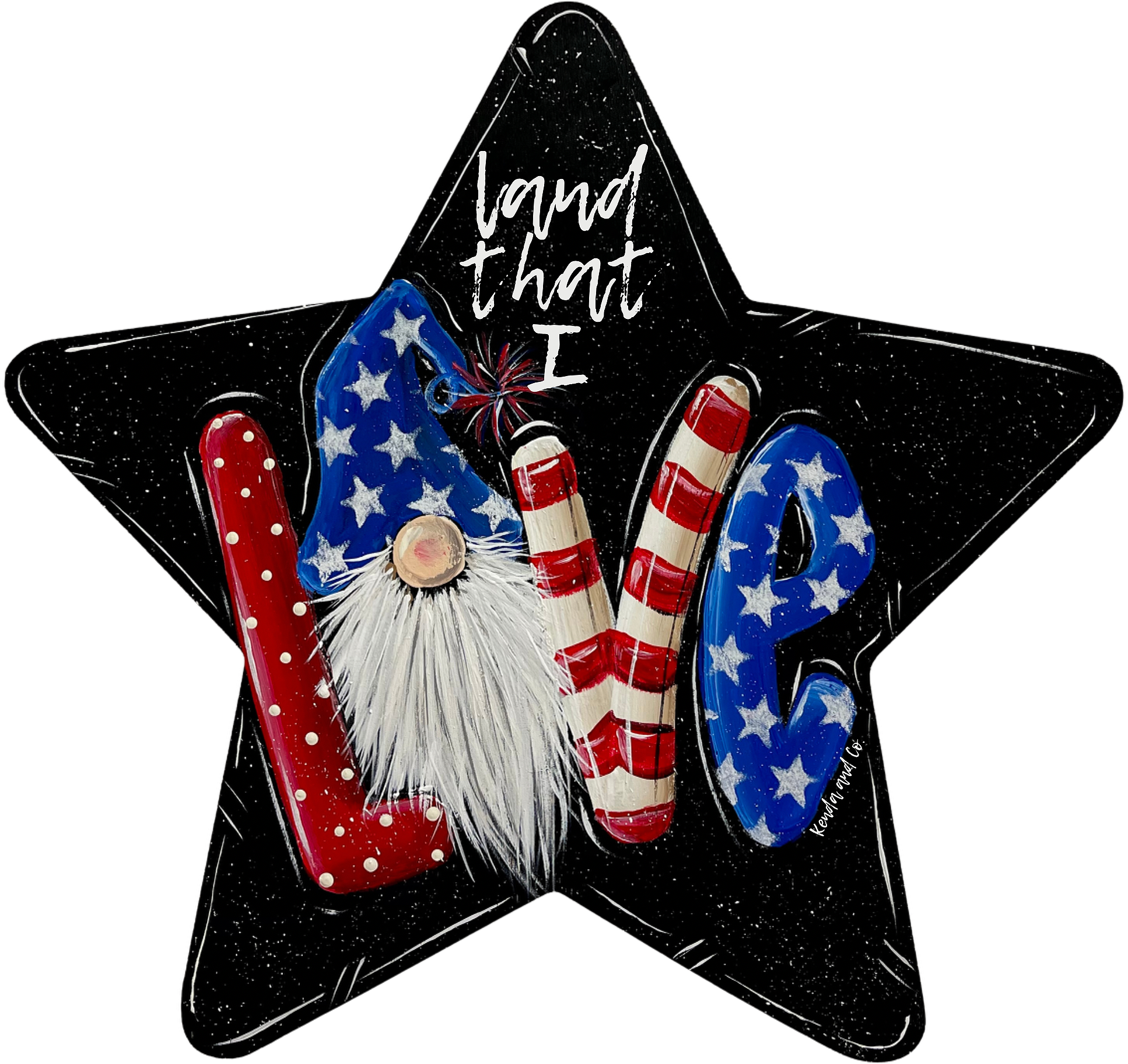 Land That I Love Star MDF Print Style 6
