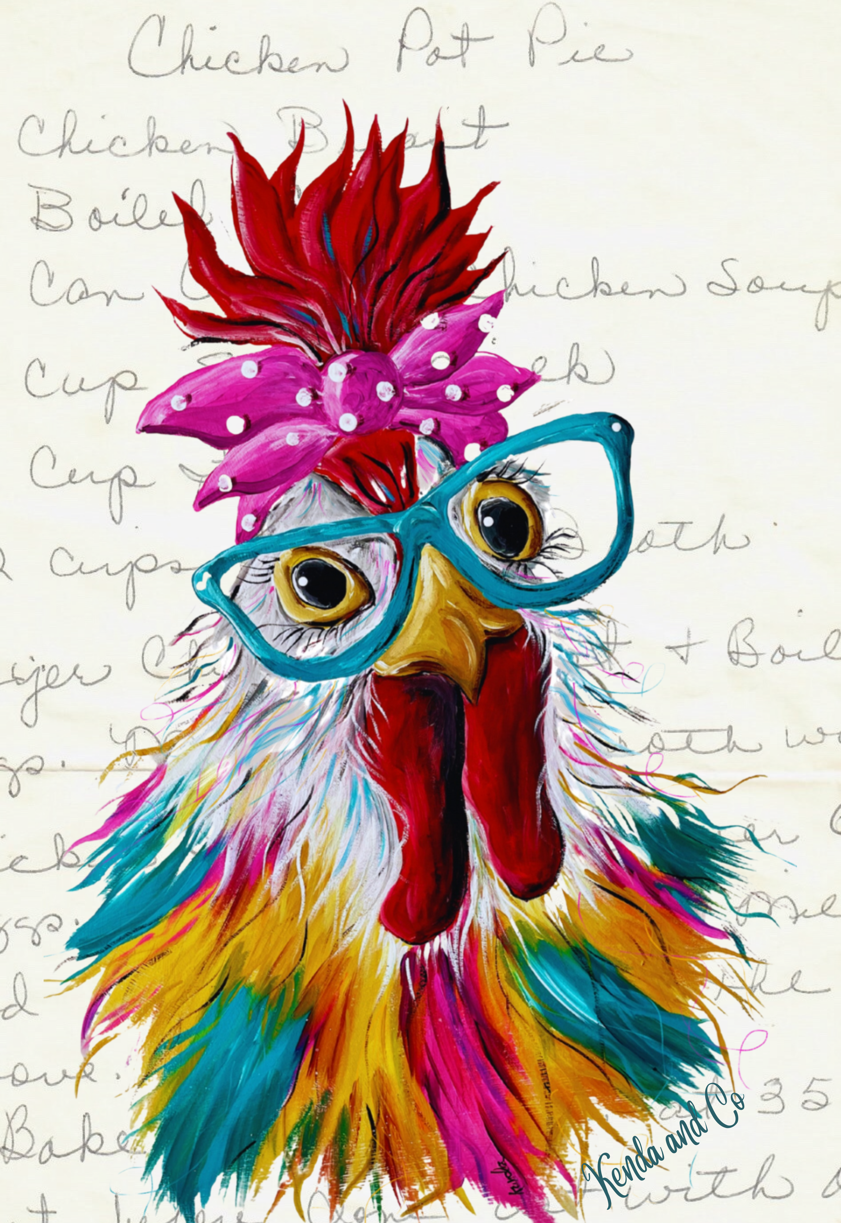 Colorful Chicken MDF Print Style 12