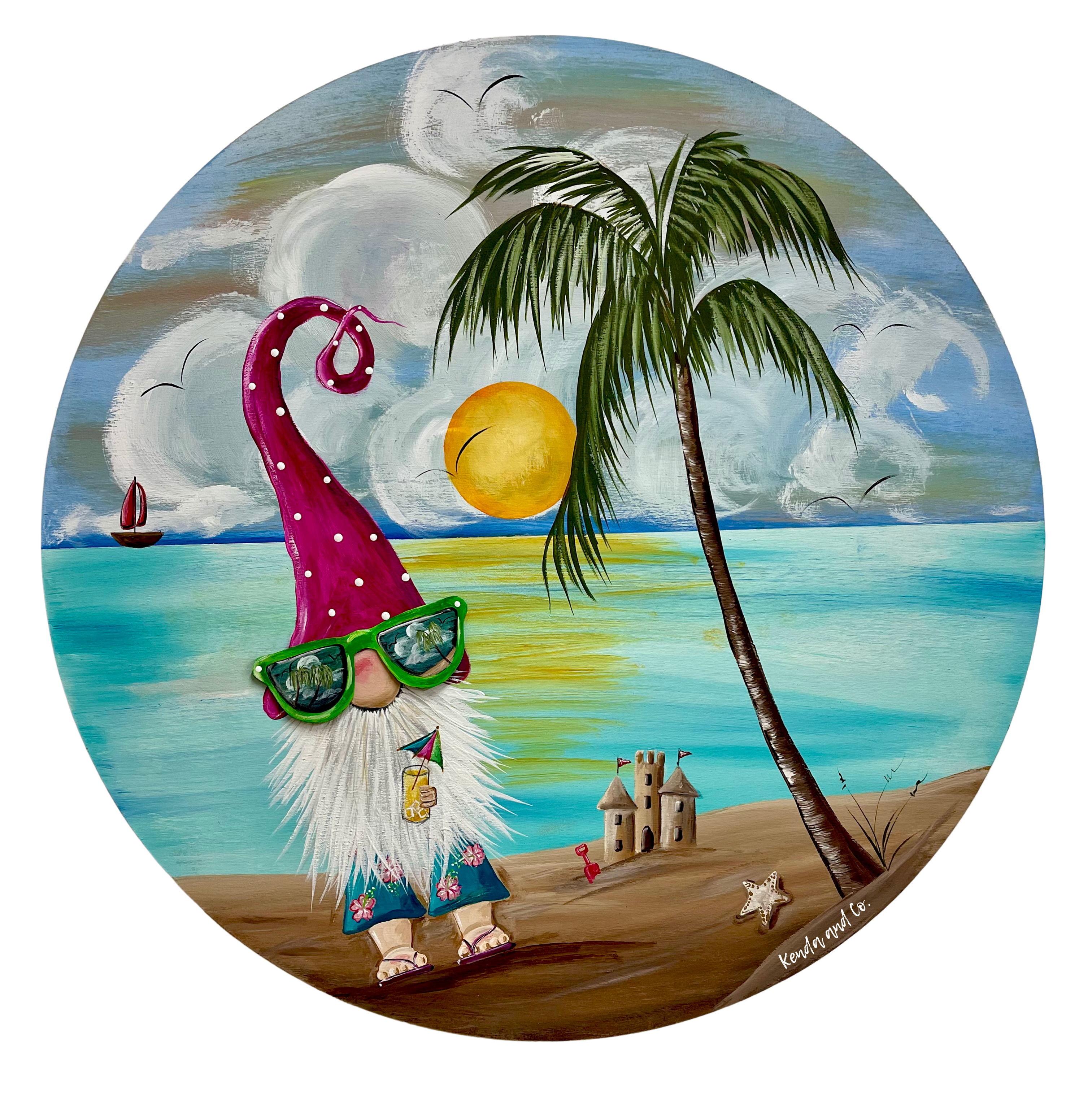 Gnome On The Beach MDF Print Style 13