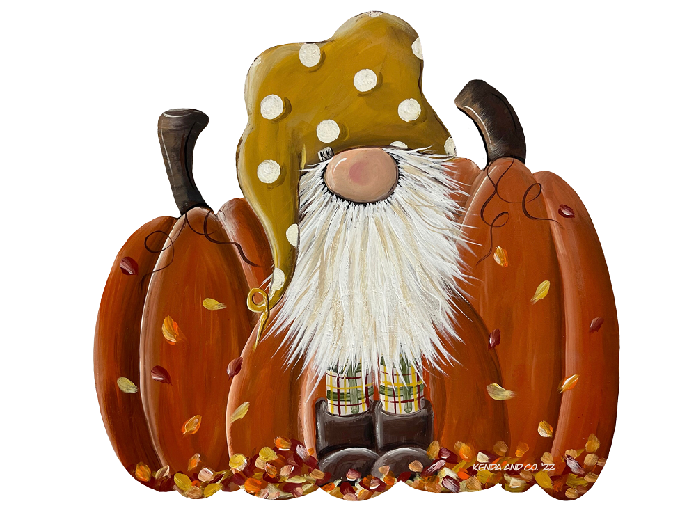 Gnome With Pumpkin MDF Print Style 17