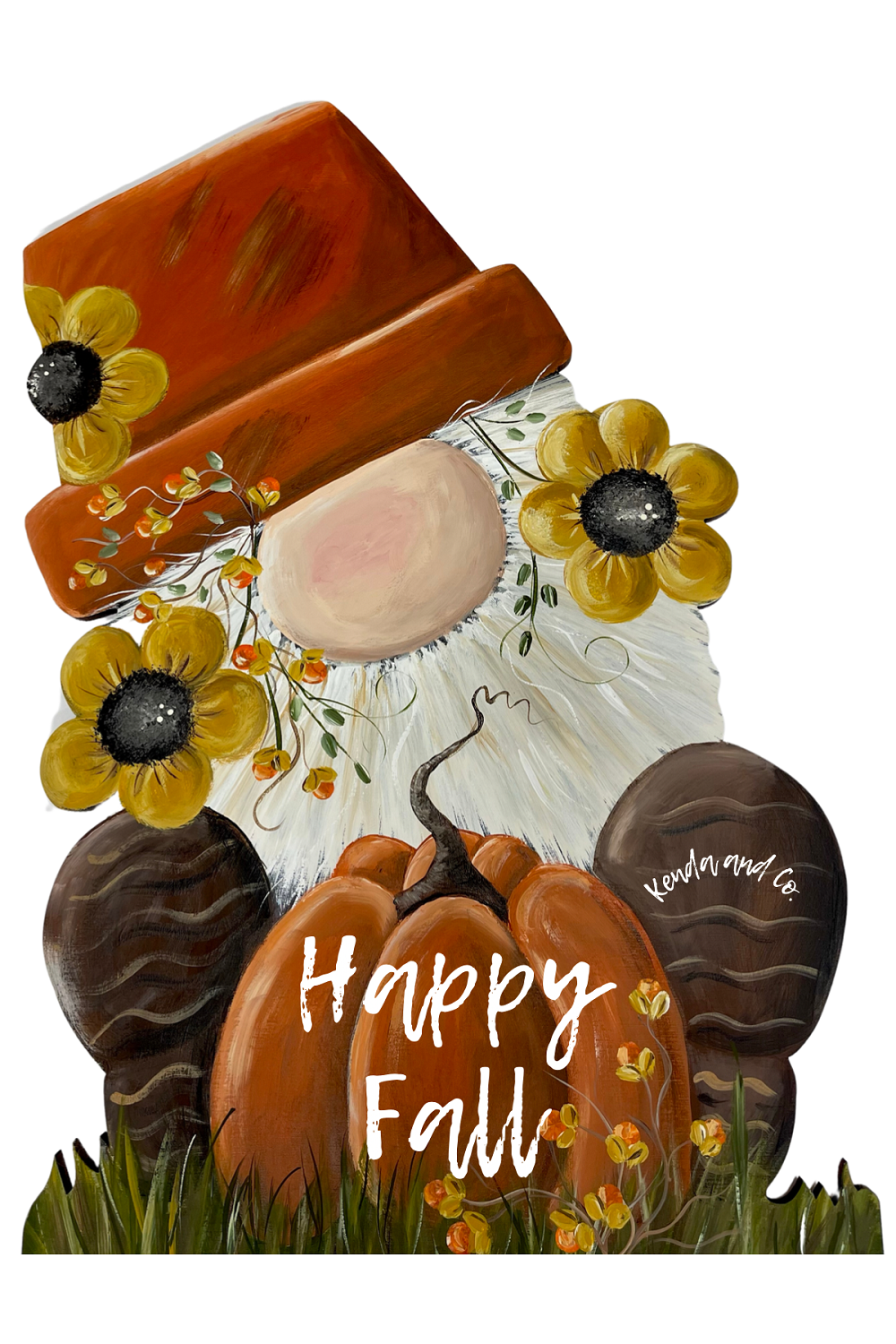Happy Fall Gnome With Pumpkin MDF Print Style 20