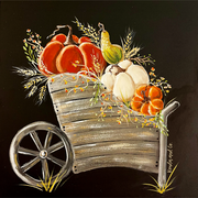 Fall Wheelbarrow With Pumpkin MDF Print Style 21