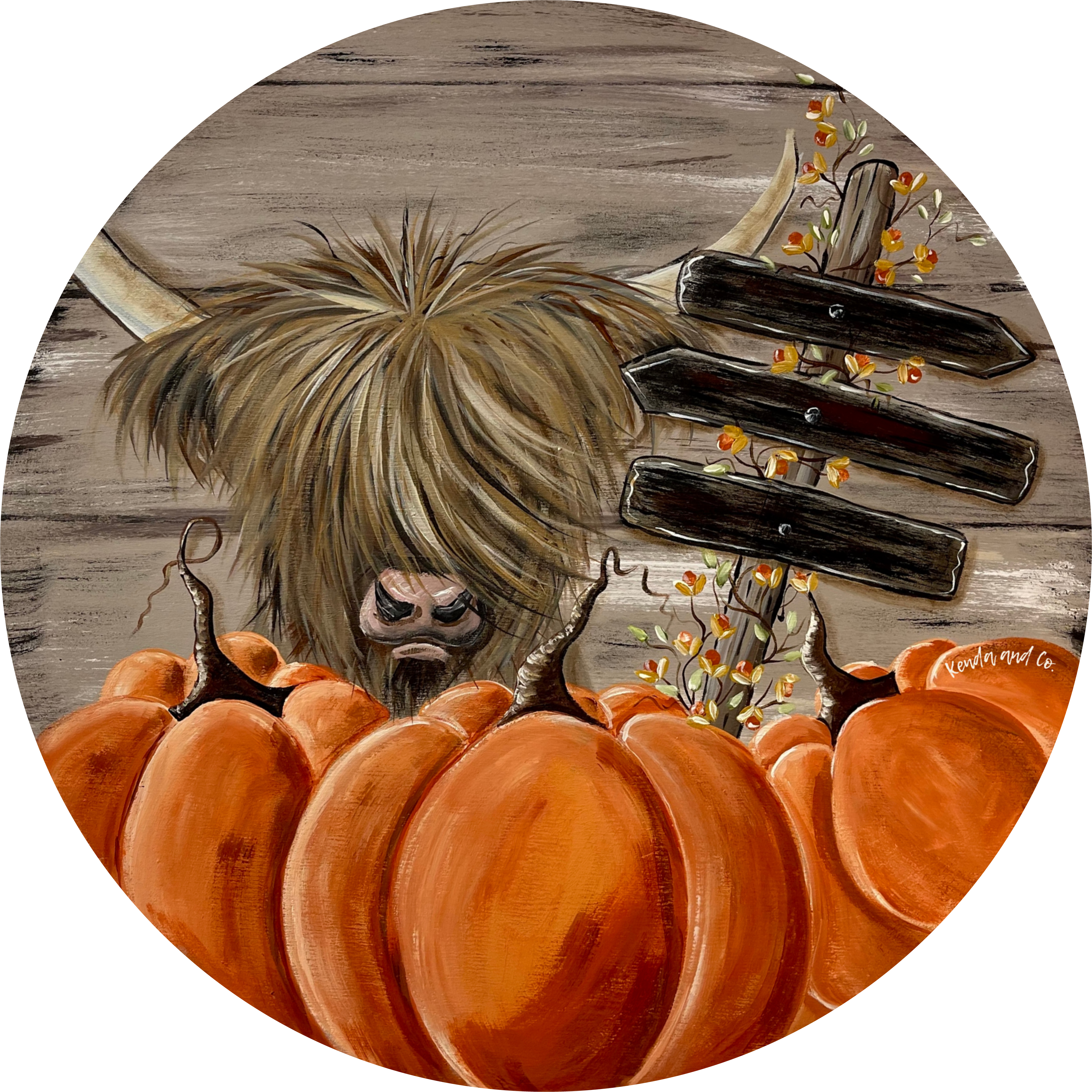 Fall Highlander Cow MDF Print Style 30