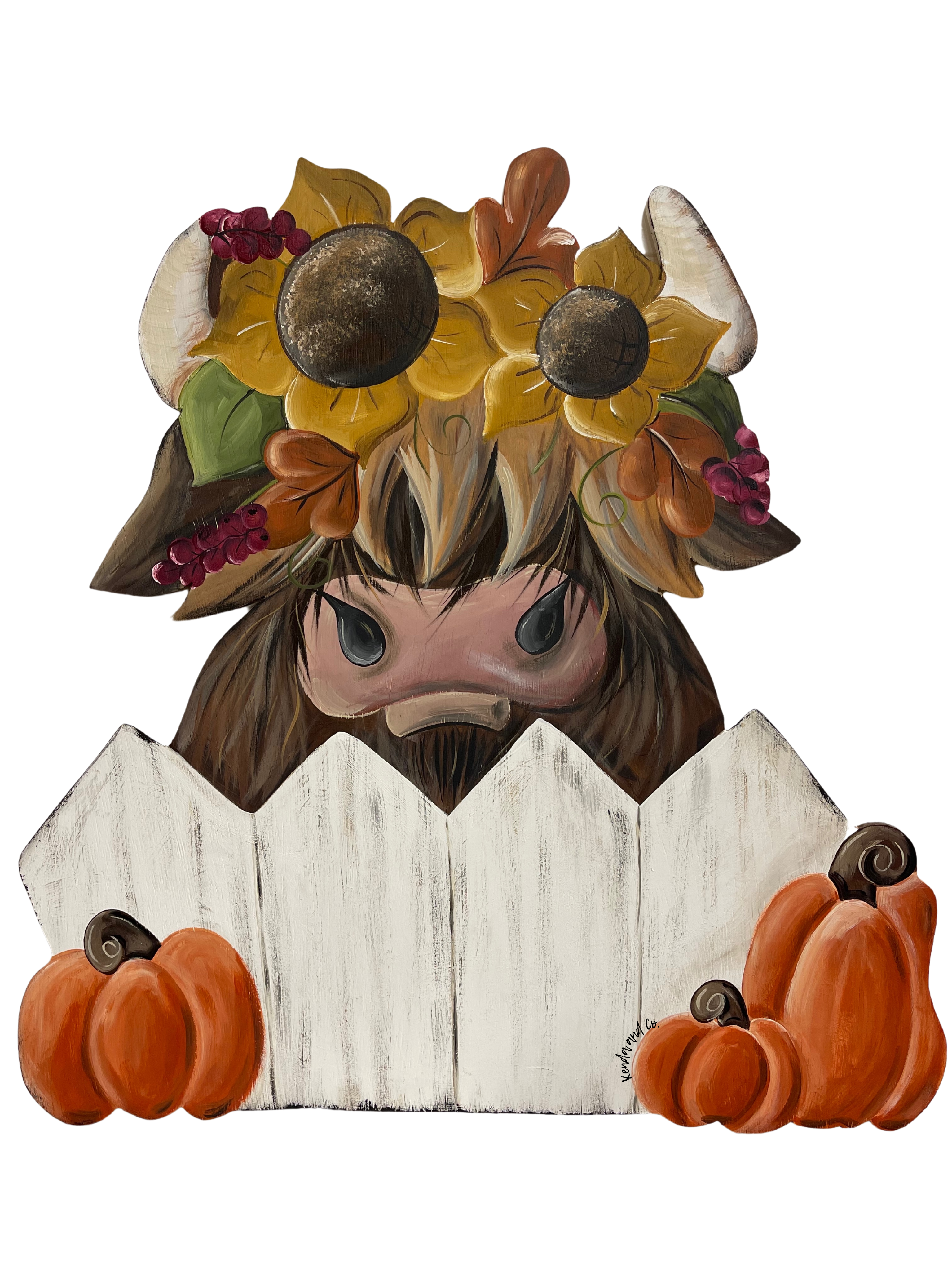 Fall Highlander Cow MDF Print Style 34