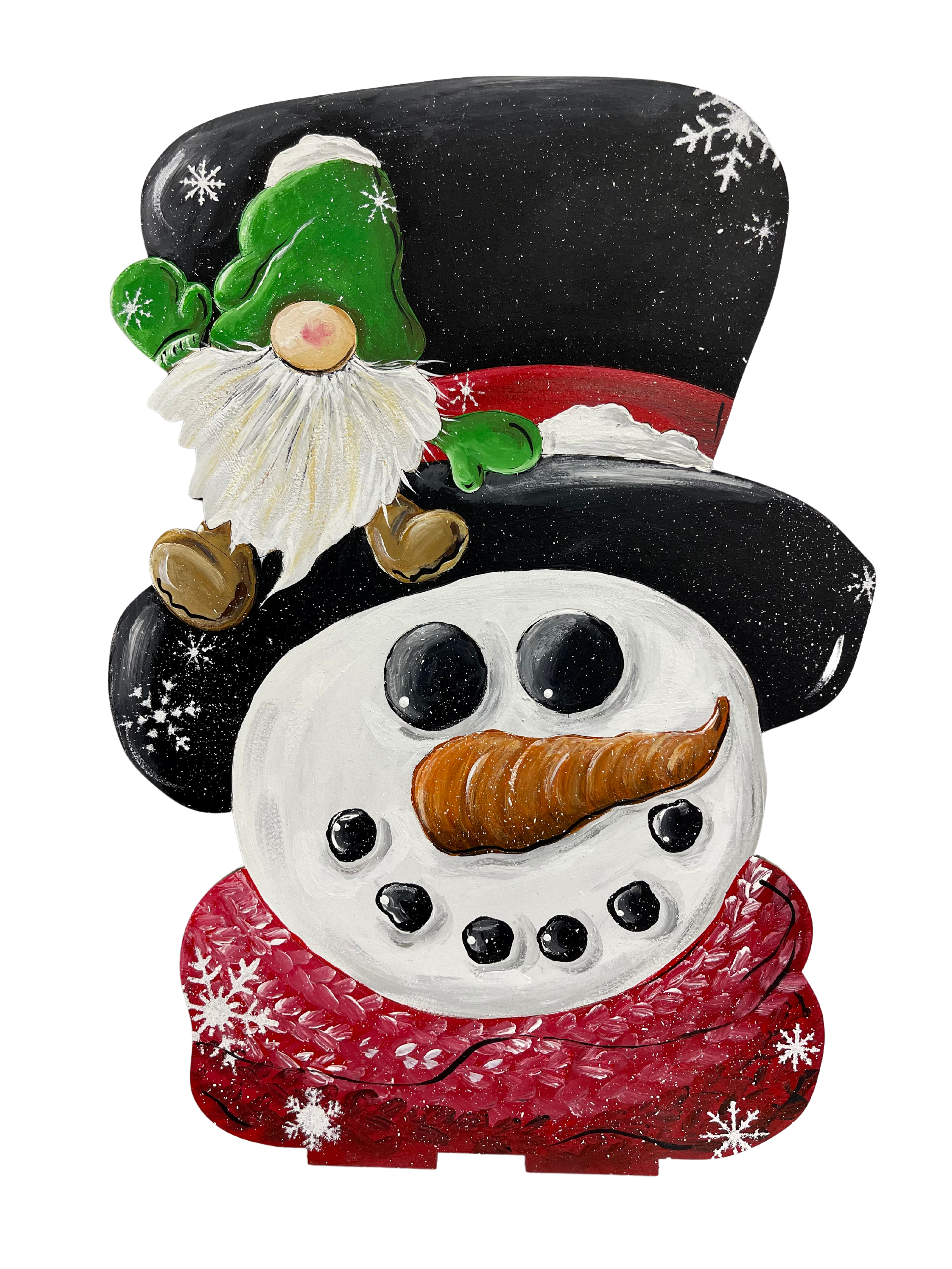 KENDA & CO SNOWMAN HEAD WITH GNOME ON HAT