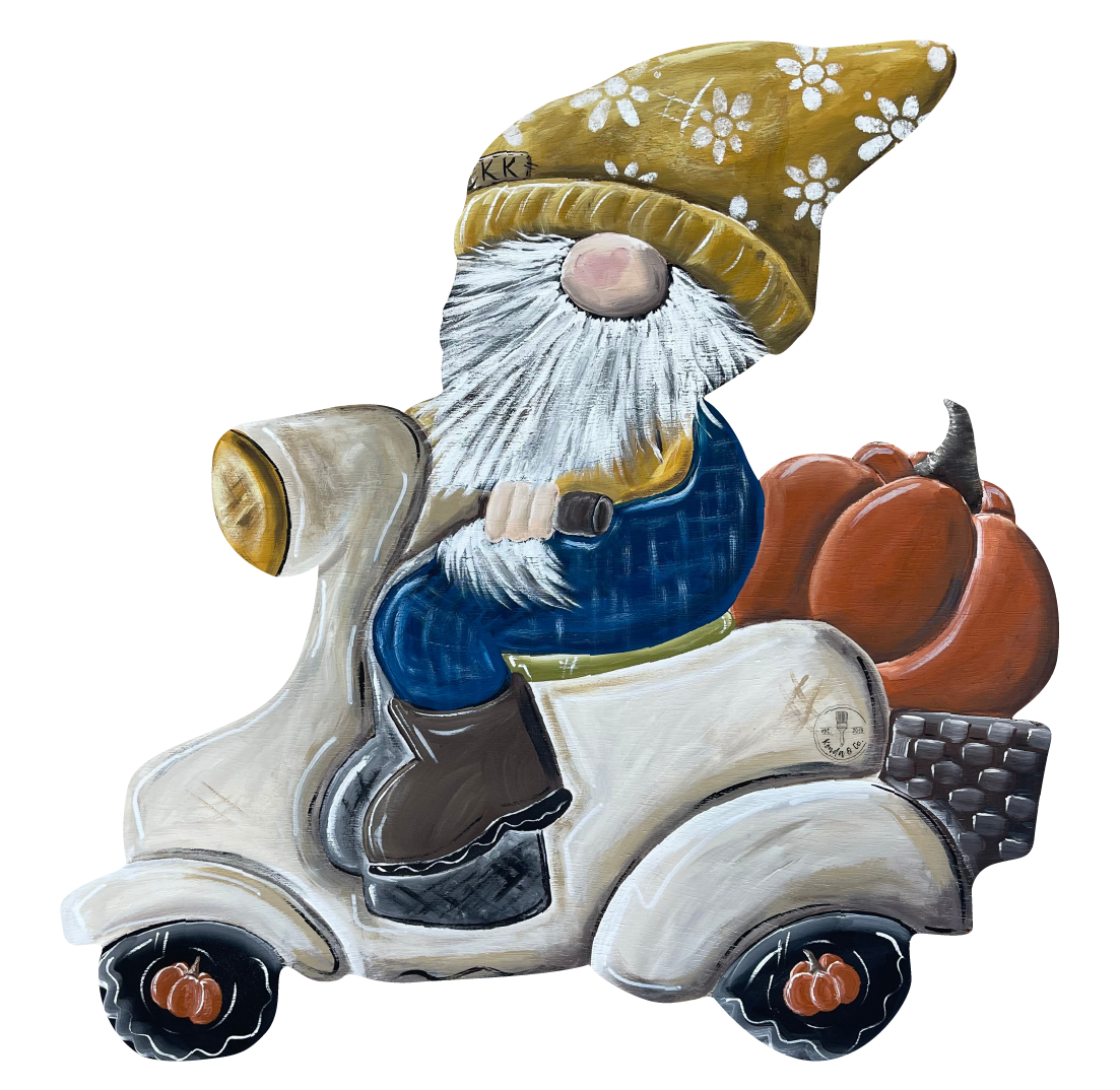 KENDA & CO GNOME ON WHITE SCOOTER