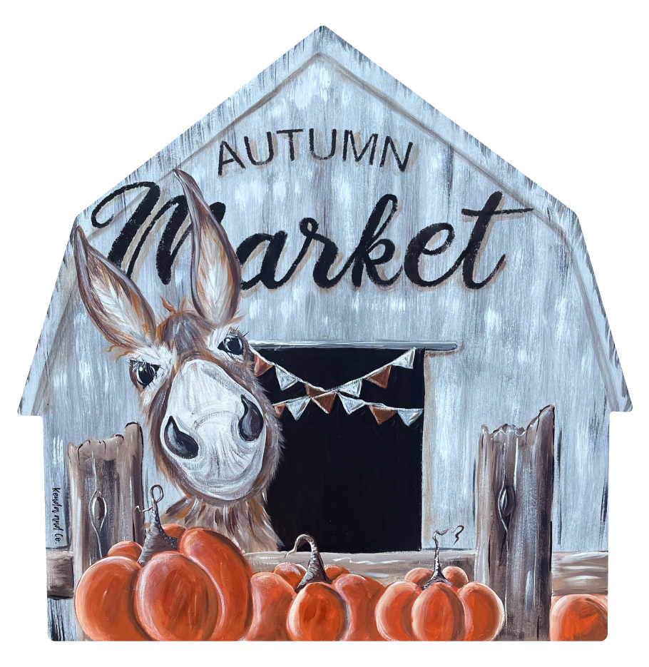 KENDA & CO AUTUMN MARKET BARN WITH DONKEY