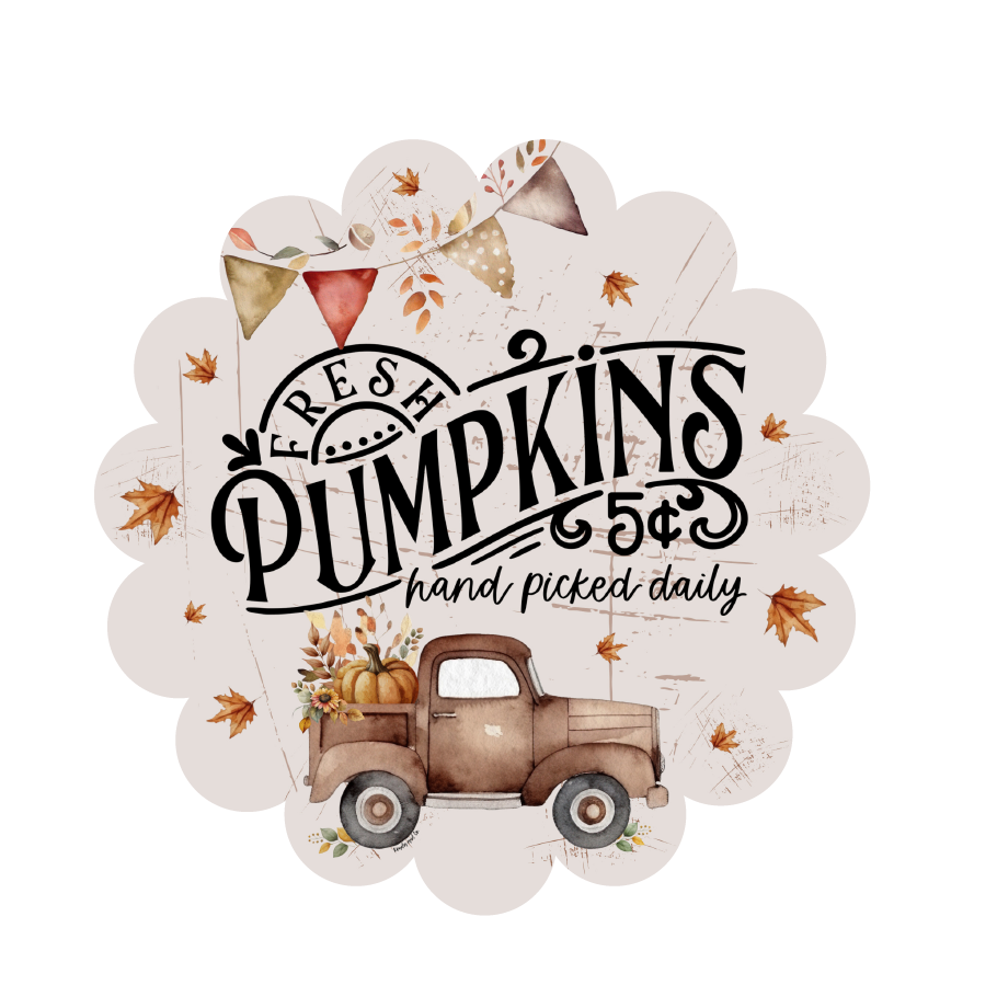 KENDA & CO FRESH PUMPKINS PLAQUE