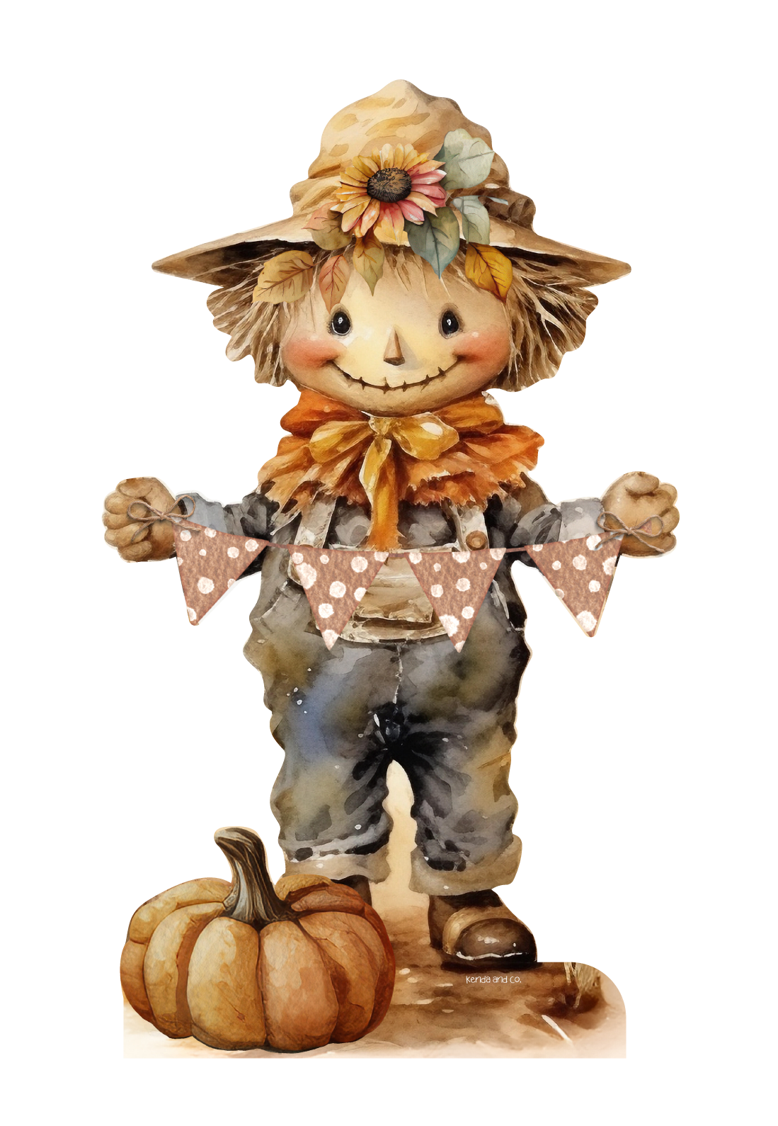 KENDA & CO SCARECROW WITH PUMPKIN
