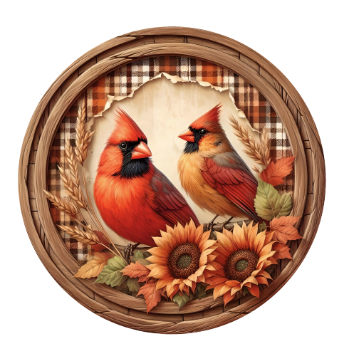 KENDA & CO CIRCLE WITH RED BIRDS