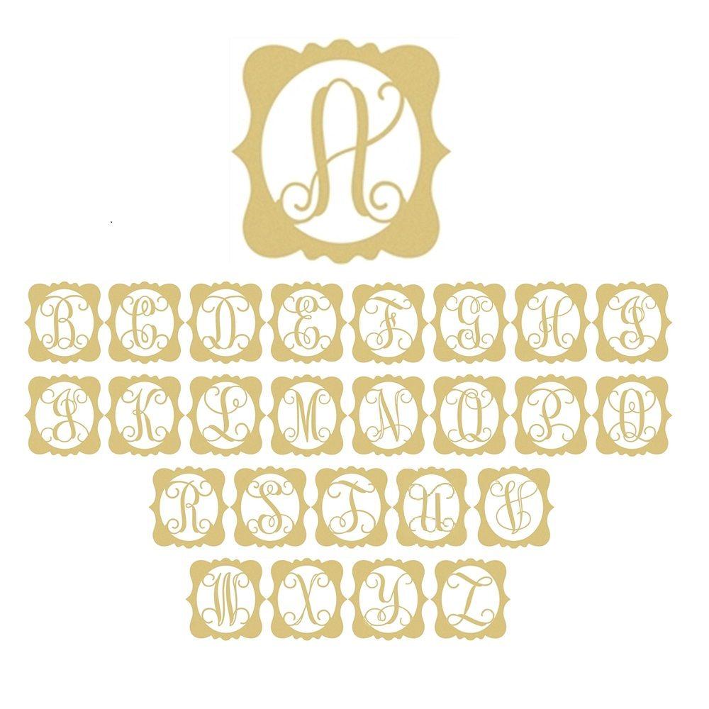 Basic Shape Square MDF Cutout Monogram Letters Set - Unfinished For DIY