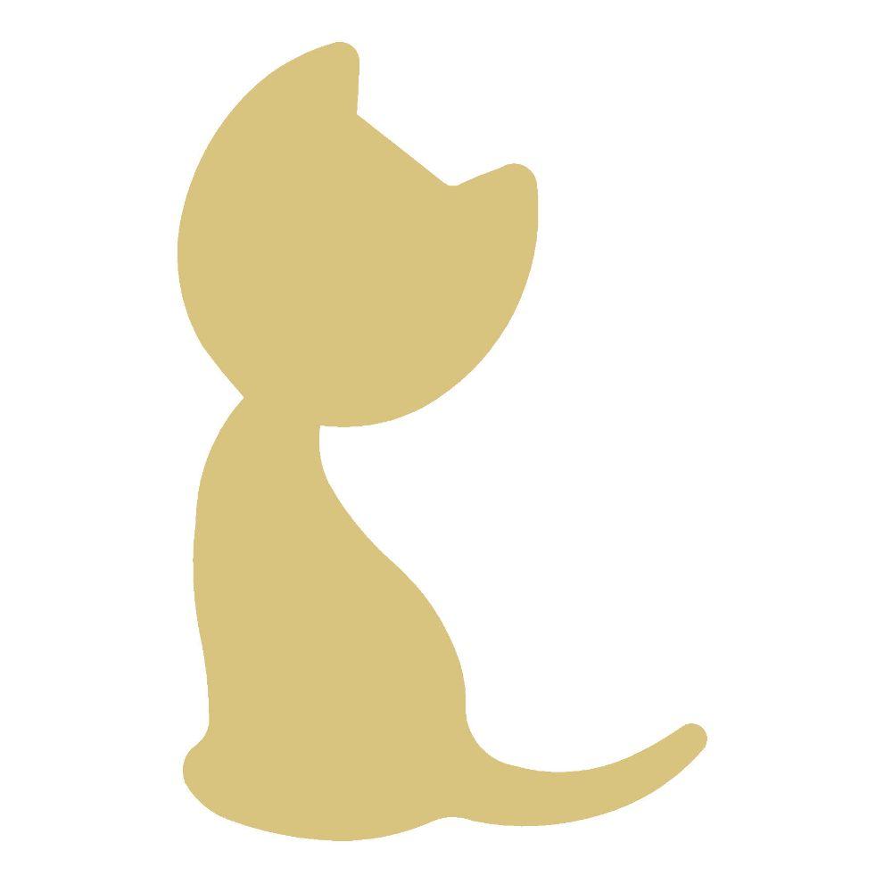 Basic Shape Cat MDF Cutout Kitten Silhouette - Unfinished For DIY