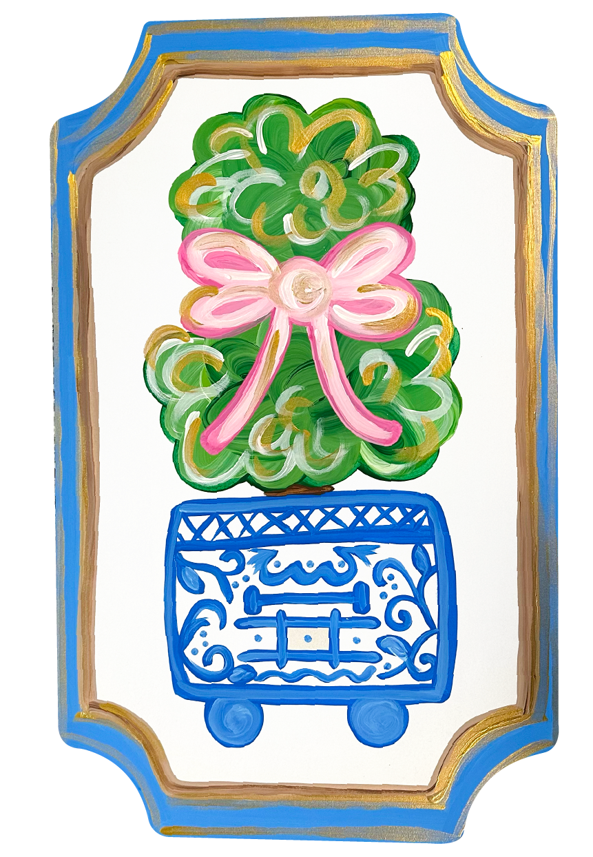 2911 PLAQUE WITH GINGER JAR BUSH