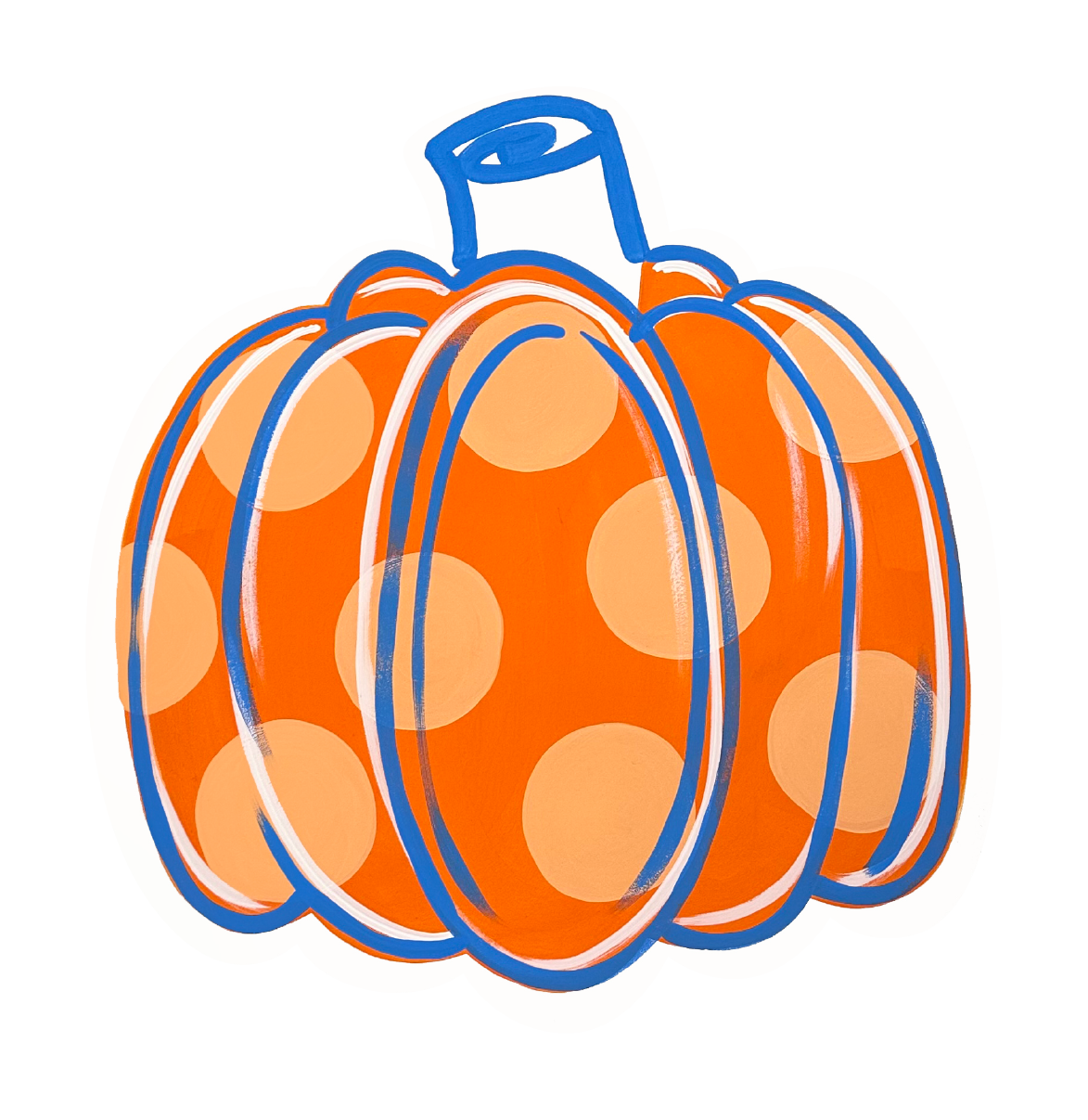 2911 BOUTIQUE ORANGE PUMPKIN WITH BLUE OUTLINE