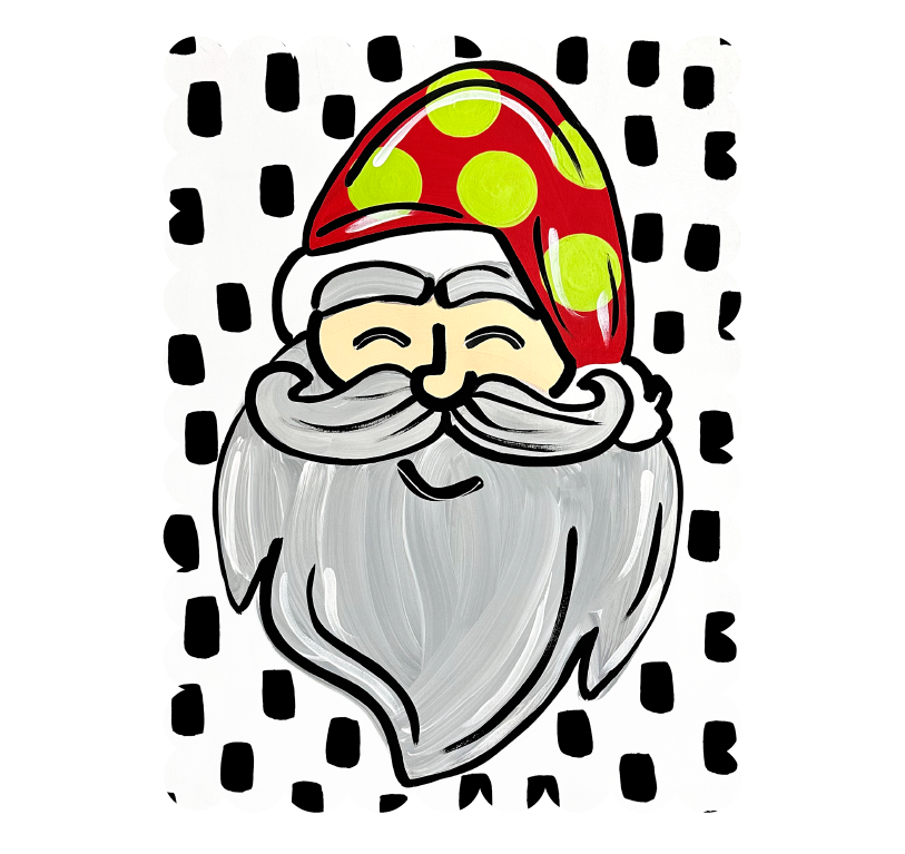 2911 BOUTIQUE SANTA HEAD WITH GREEN DOTS ON HAT